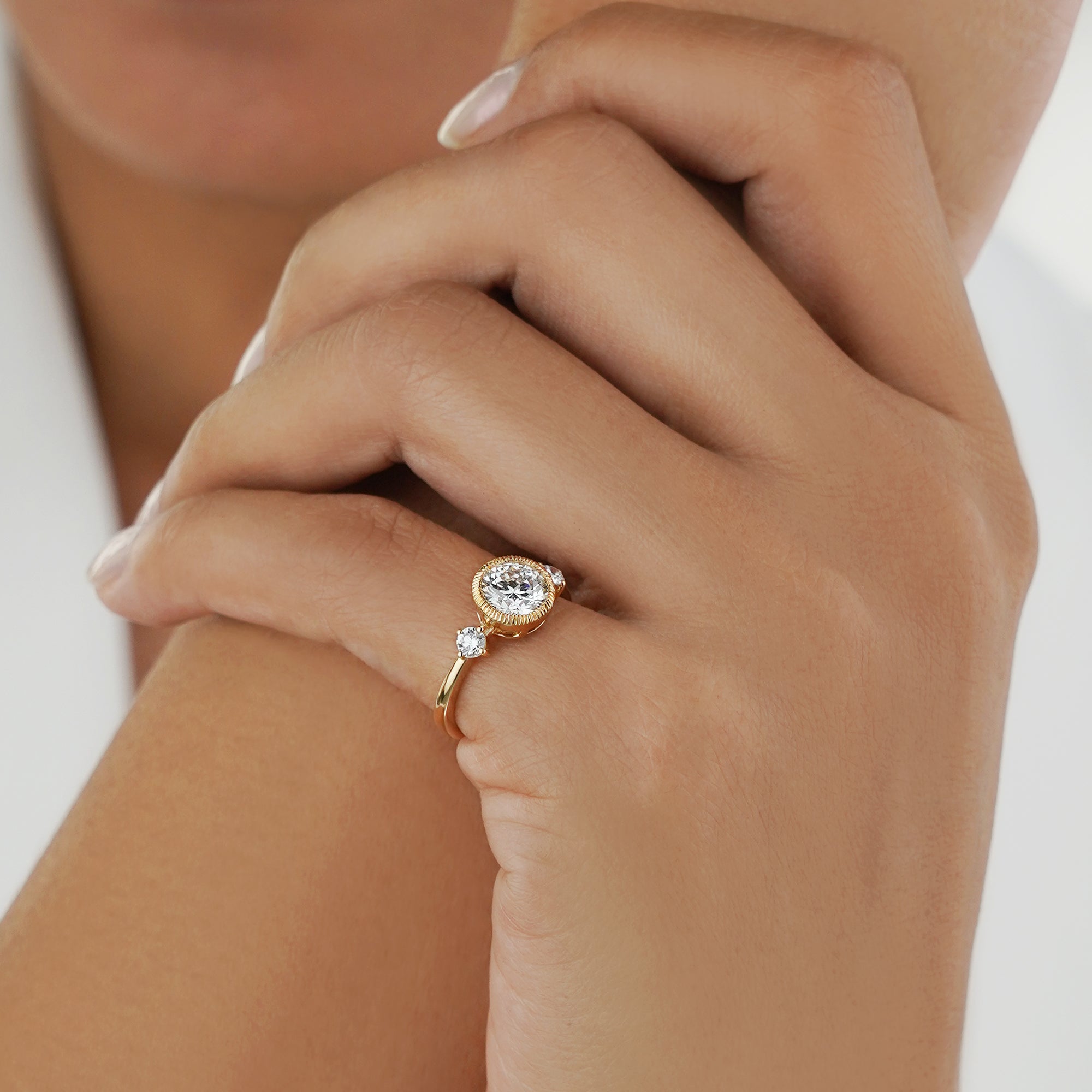 1.29 Carat Round Diamond Ring - Solid 14K Yellow Gold | BITS OF BALI JEWELRY