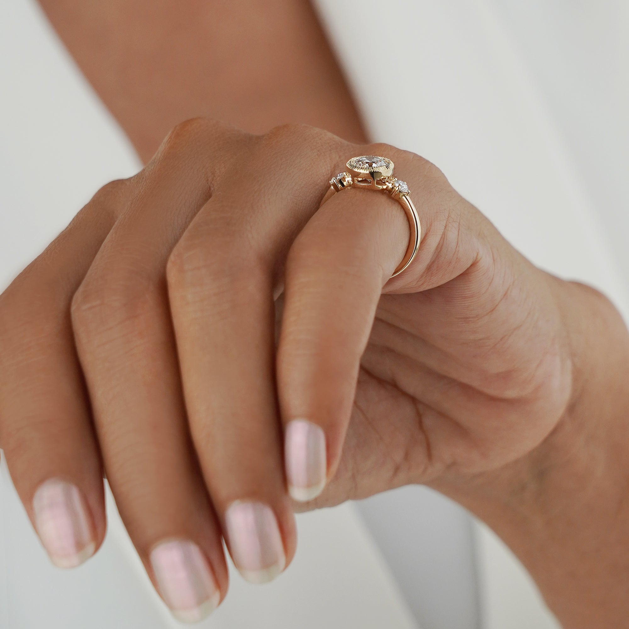 1.29 Carat Round Diamond Ring - Solid 14K Yellow Gold | BITS OF BALI JEWELRY