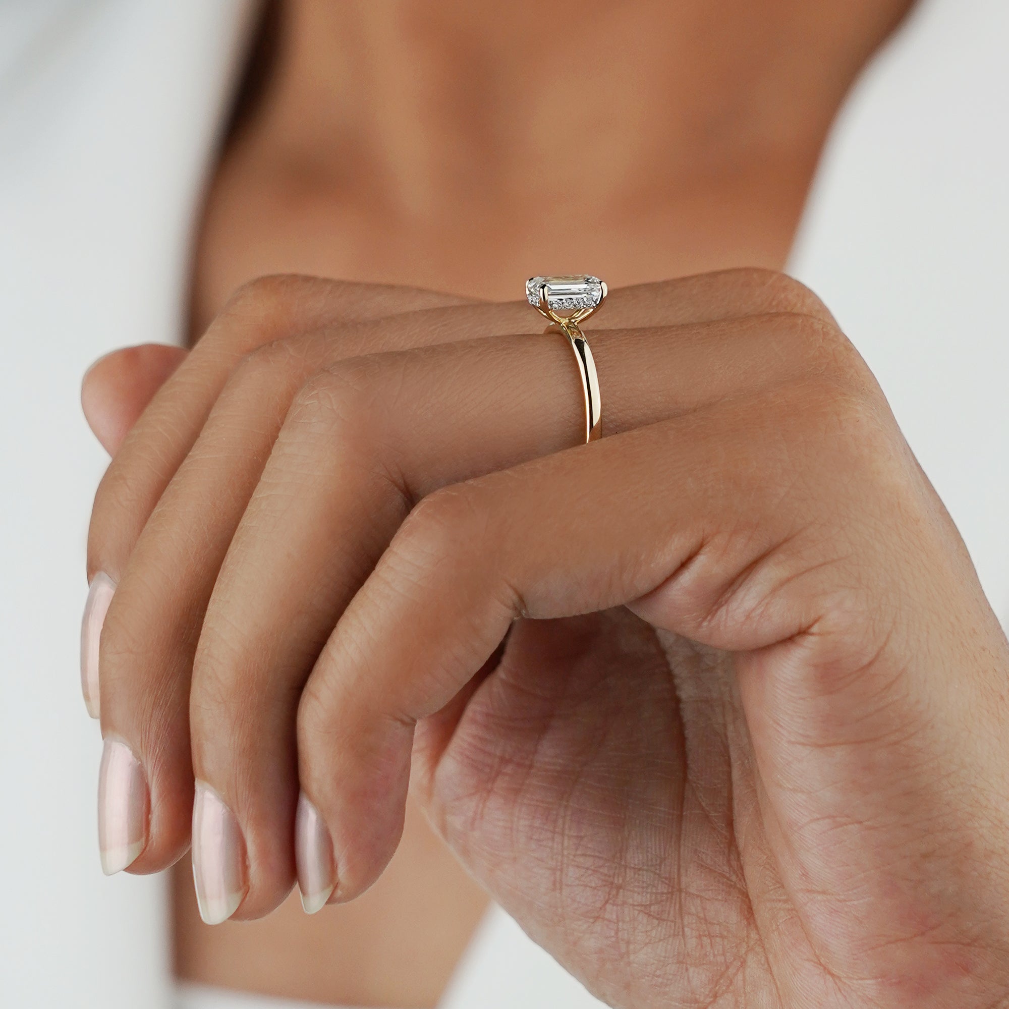 1.38 Carat Emerald Diamond Ring - Solid 14K Yellow Gold