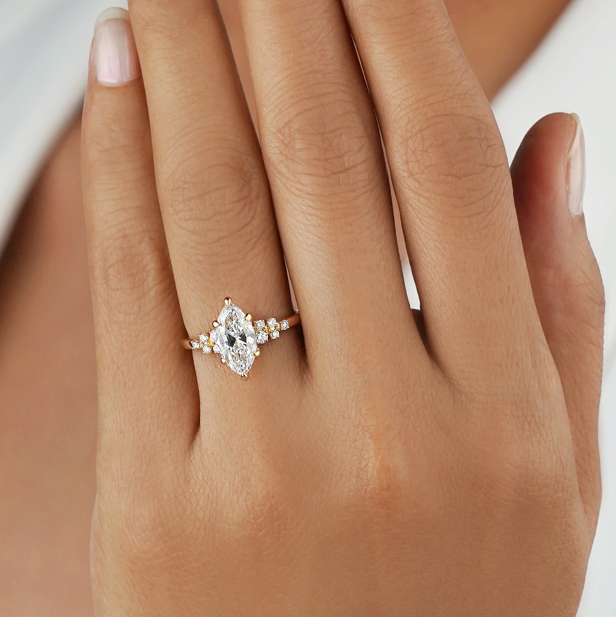 1.85 Carat Marquise Diamond Ring - Solid 14K Yellow Gold | BITS OF BALI JEWELRY