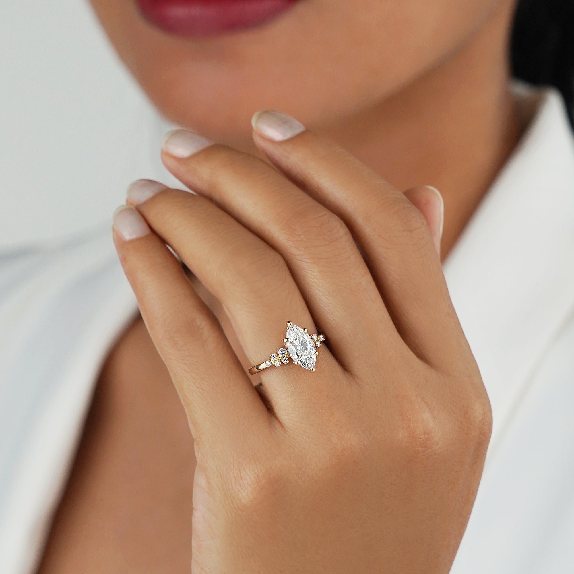 1.85 Carat Marquise Diamond Ring - Solid 14K Yellow Gold | BITS OF BALI JEWELRY