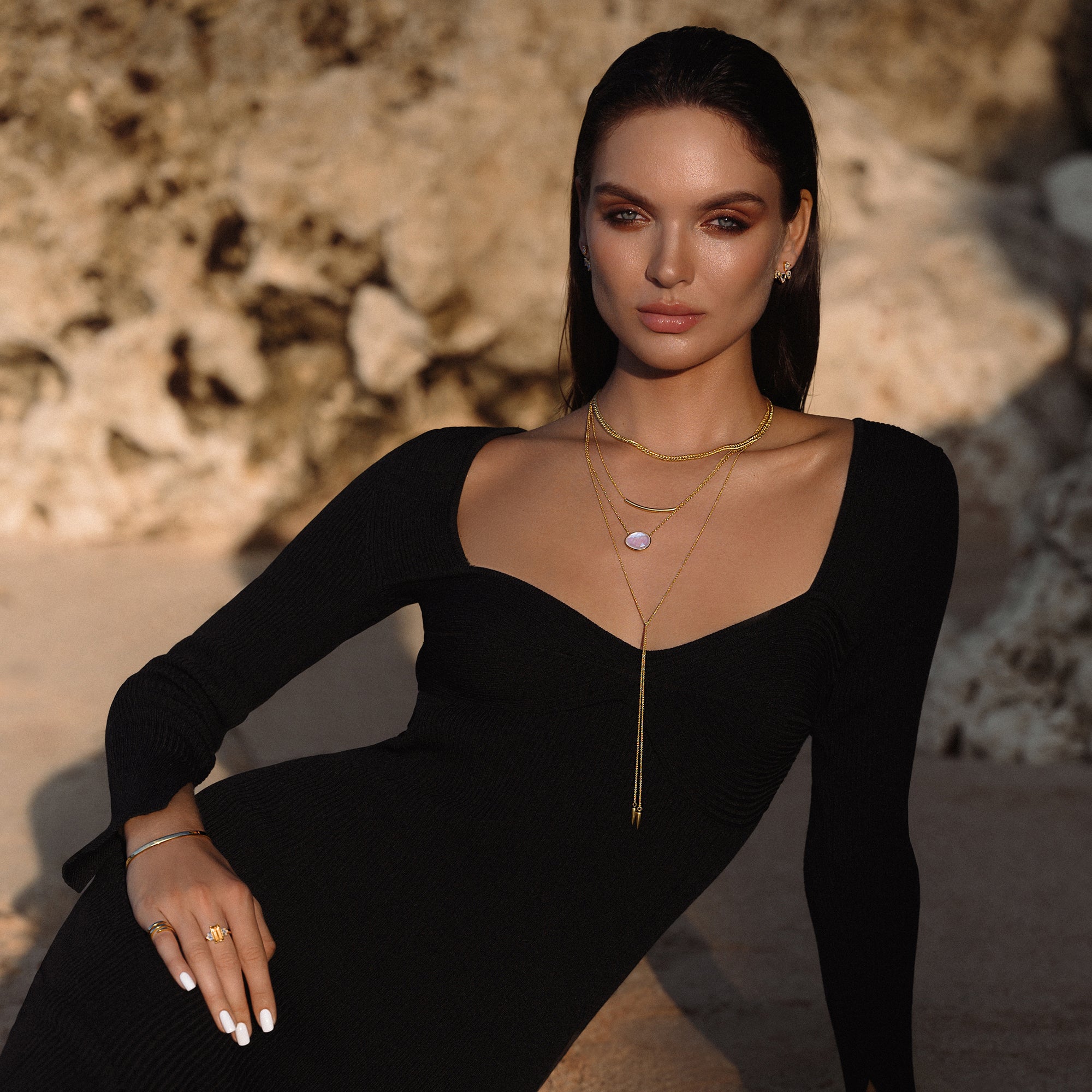 Ibu Rainbow Moonstone Necklace - Large | BITS OF BALI JEWELRY