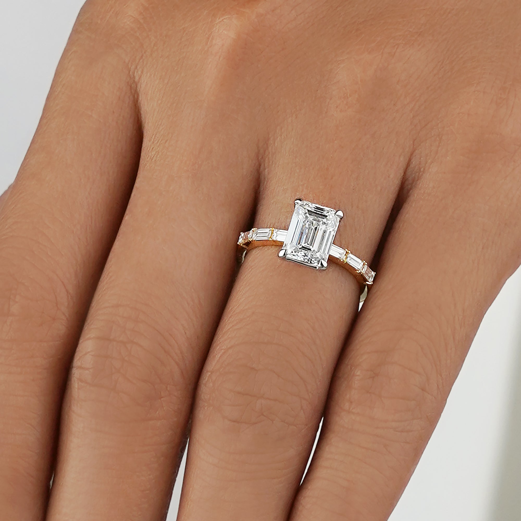 2.65 Carat Emerald Diamonds Ring - Solid 18K Yellow & White Gold | BITS OF BALI JEWELRY