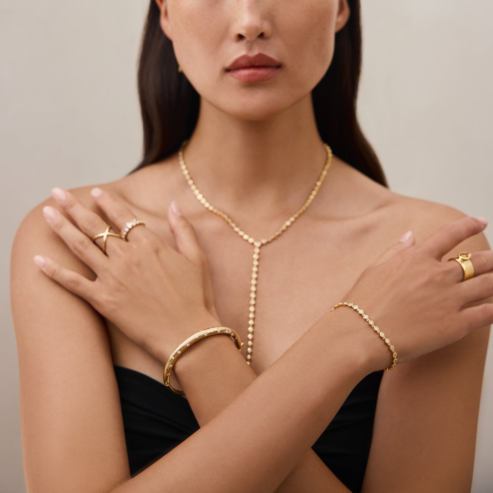 Ibu Bezel CZ Bracelet - Gold Vermeil | BITS OF BALI JEWELRY