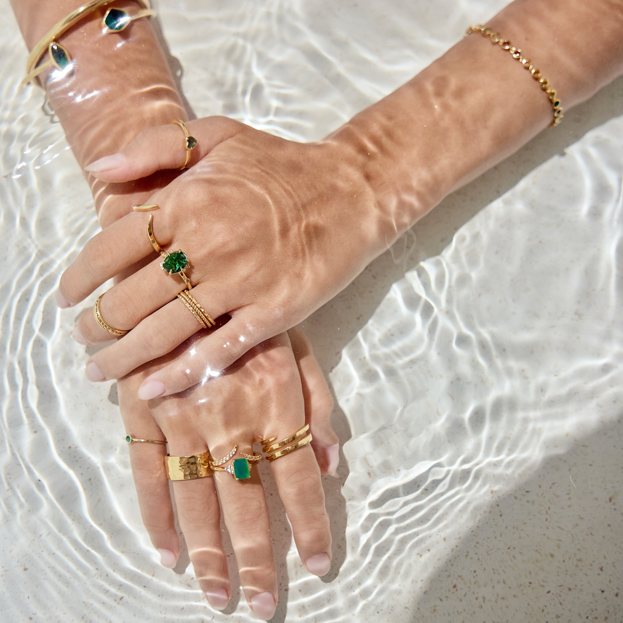 Ibu Bezel Genuine Birthstones Bracelet - Gold Vermeil | BITS OF BALI JEWELRY