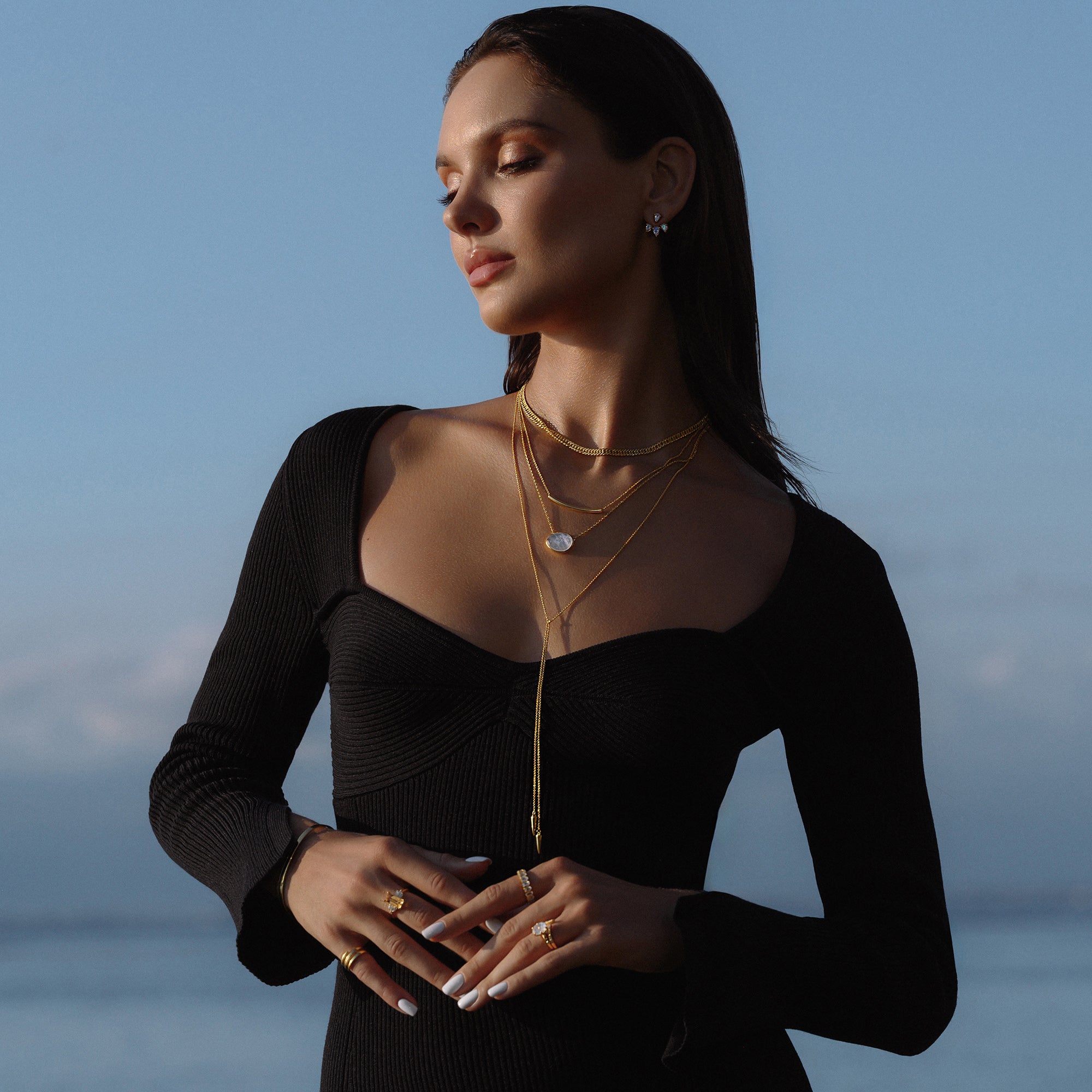 Ibu Rainbow Moonstone Necklace - Large | BITS OF BALI JEWELRY