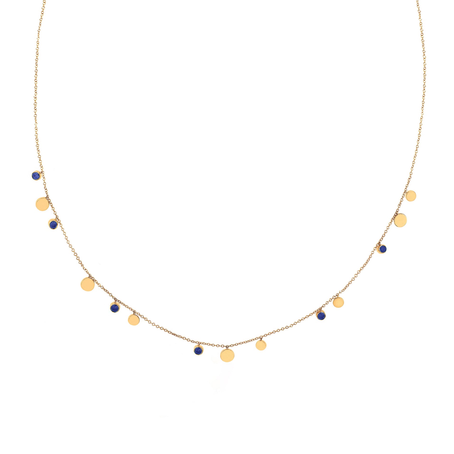 Ibu Blue Sapphire Disc Necklace | BITS OF BALI JEWELRY
