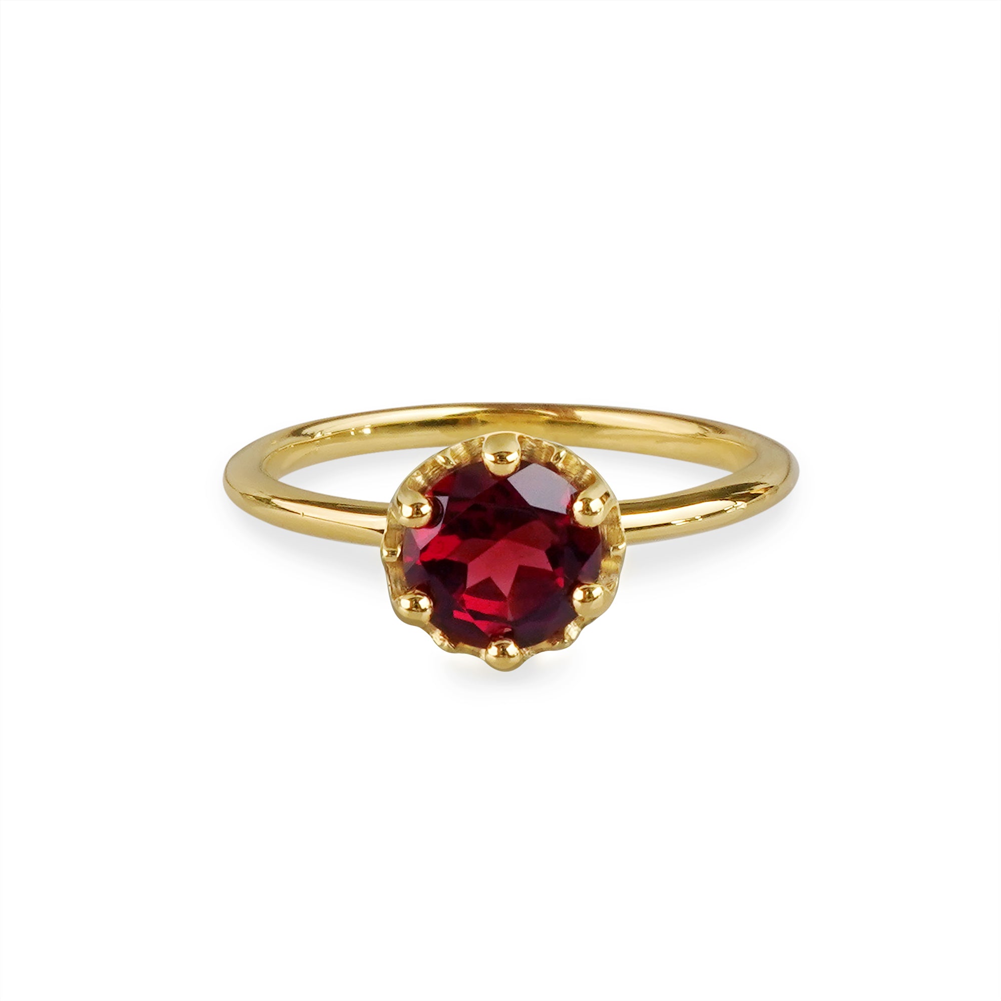 Ibu Crown Ring - Garnet | BITS OF BALI JEWELRY