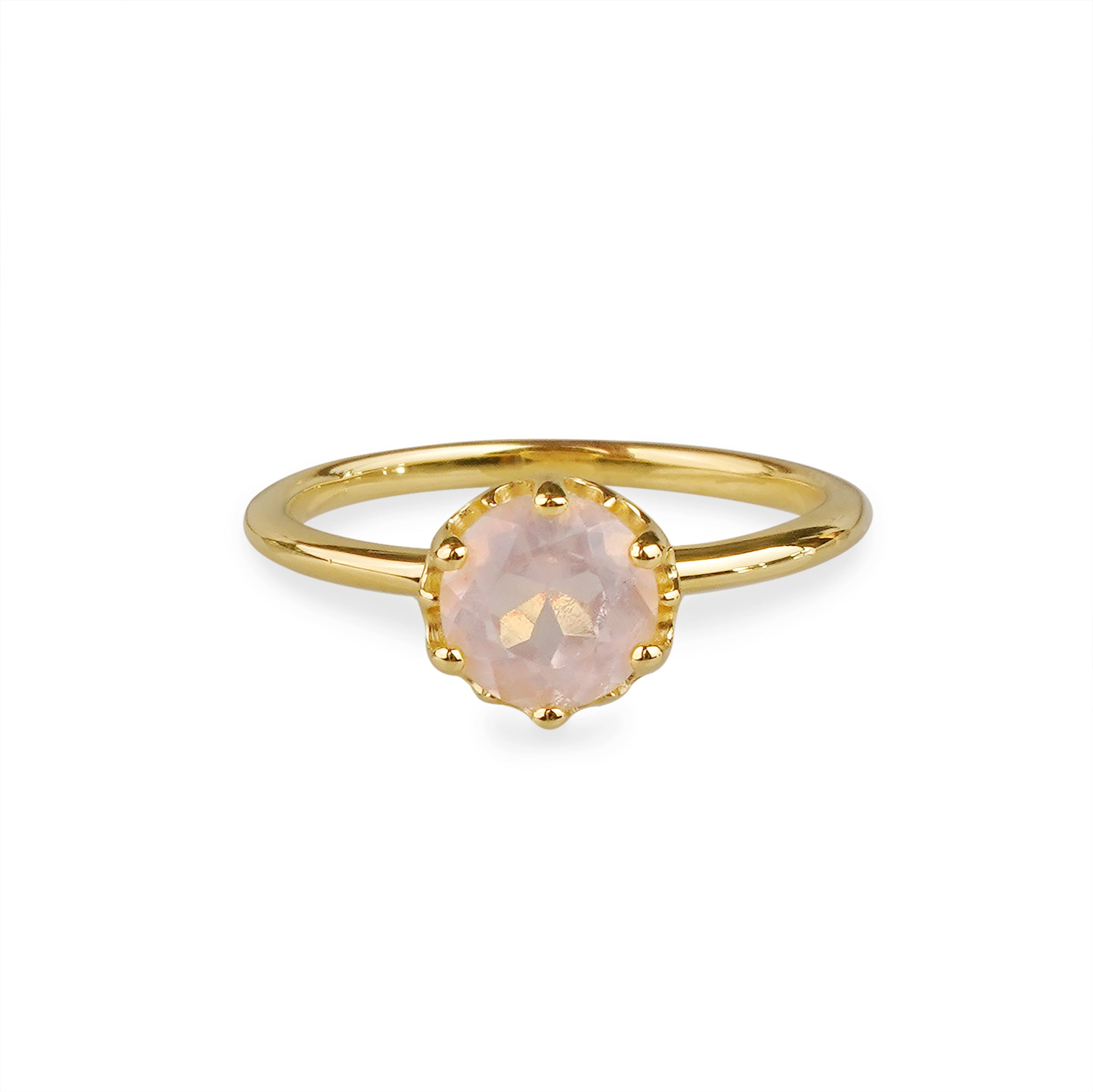 Ibu Crown Ring - Rose Quartz | BITS OF BALI JEWELRY