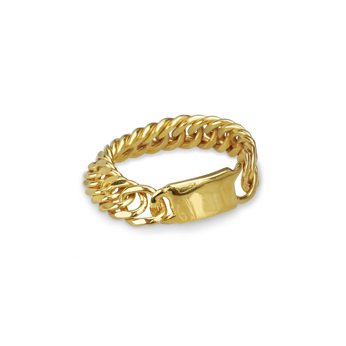 Double Curb Chain Ring - Gold Vermeil