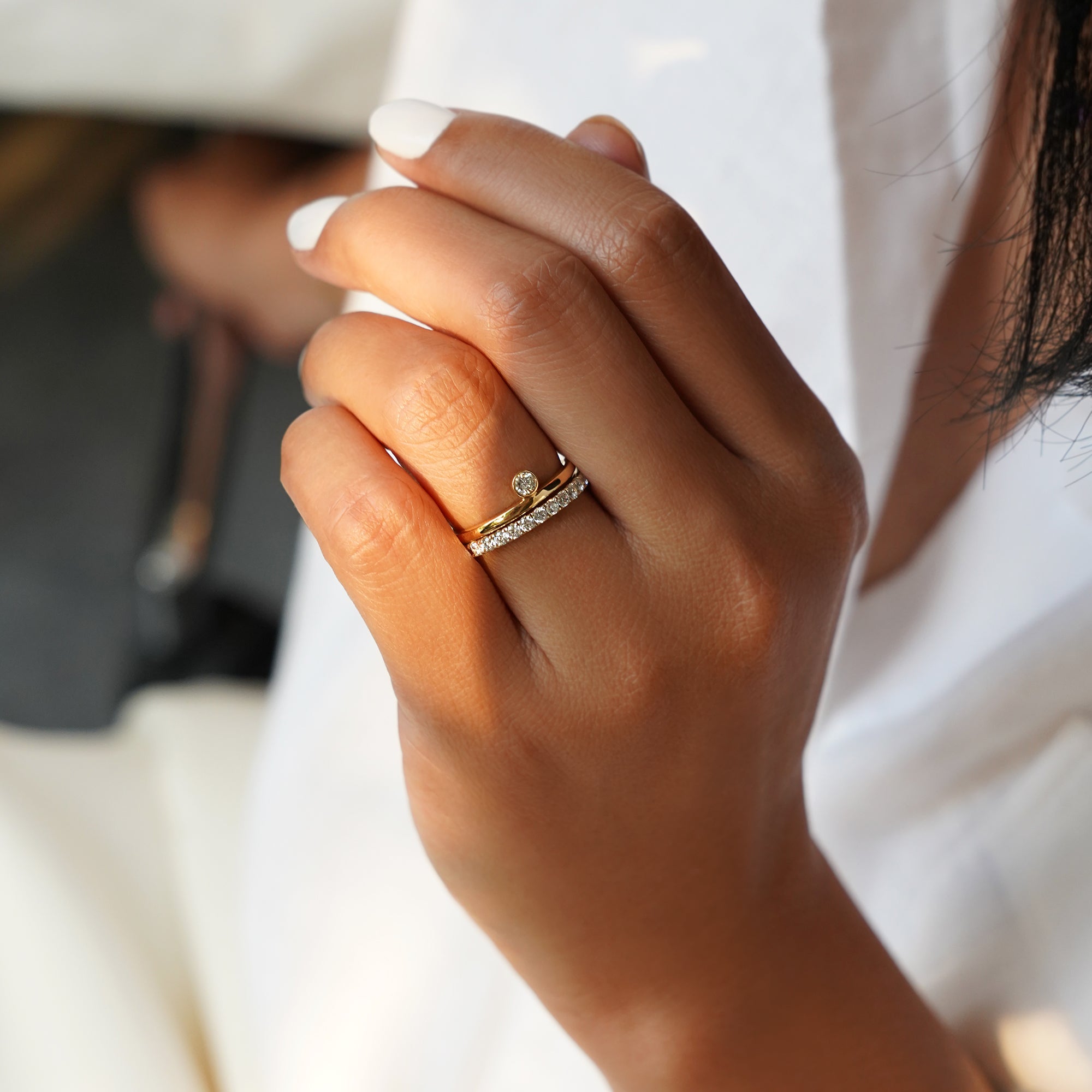 Dipta Diamond Ring - Solid 18K Yellow Gold | BITS OF BALI JEWELRY