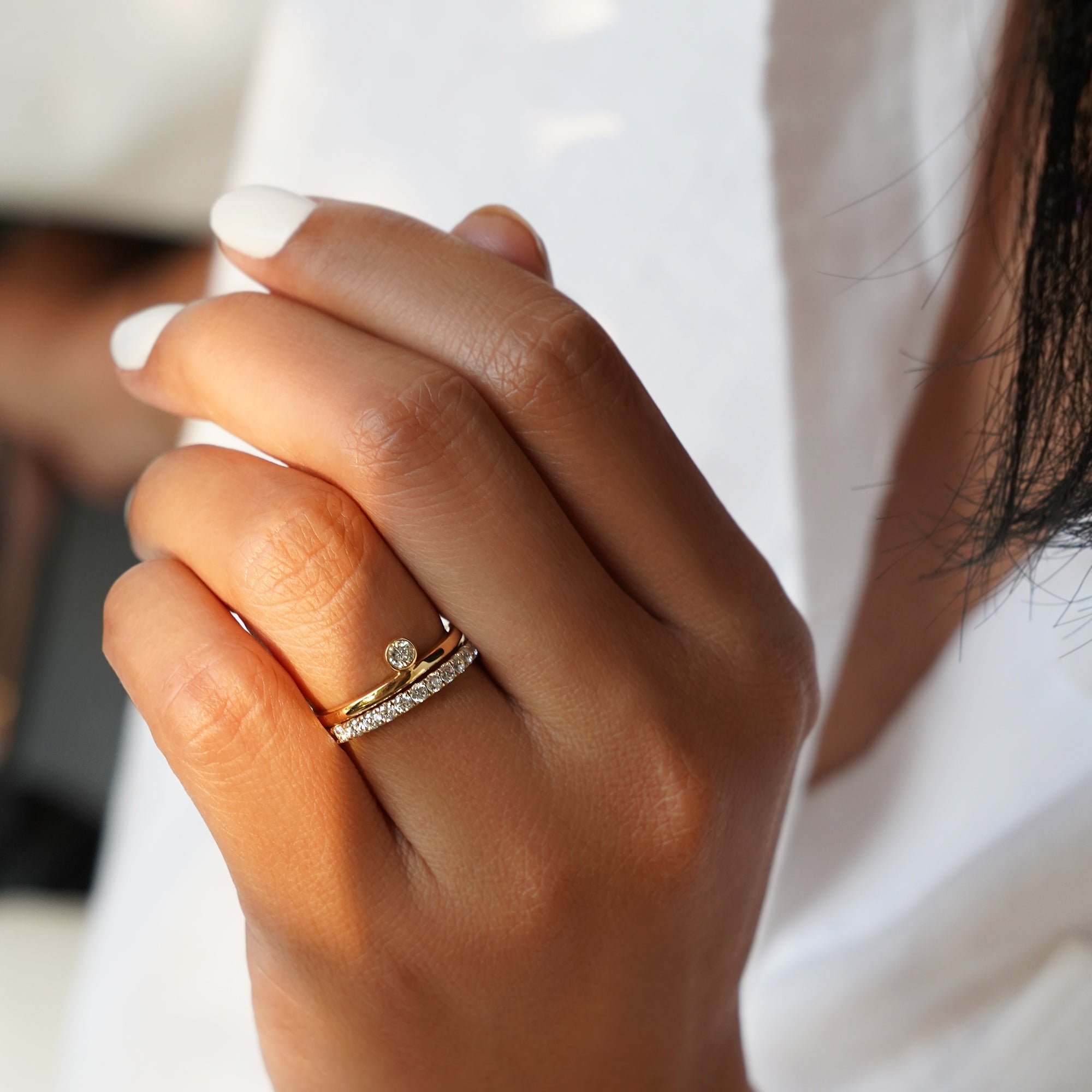 Dipta Diamond Ring - Solid 18K Yellow Gold | BITS OF BALI JEWELRY