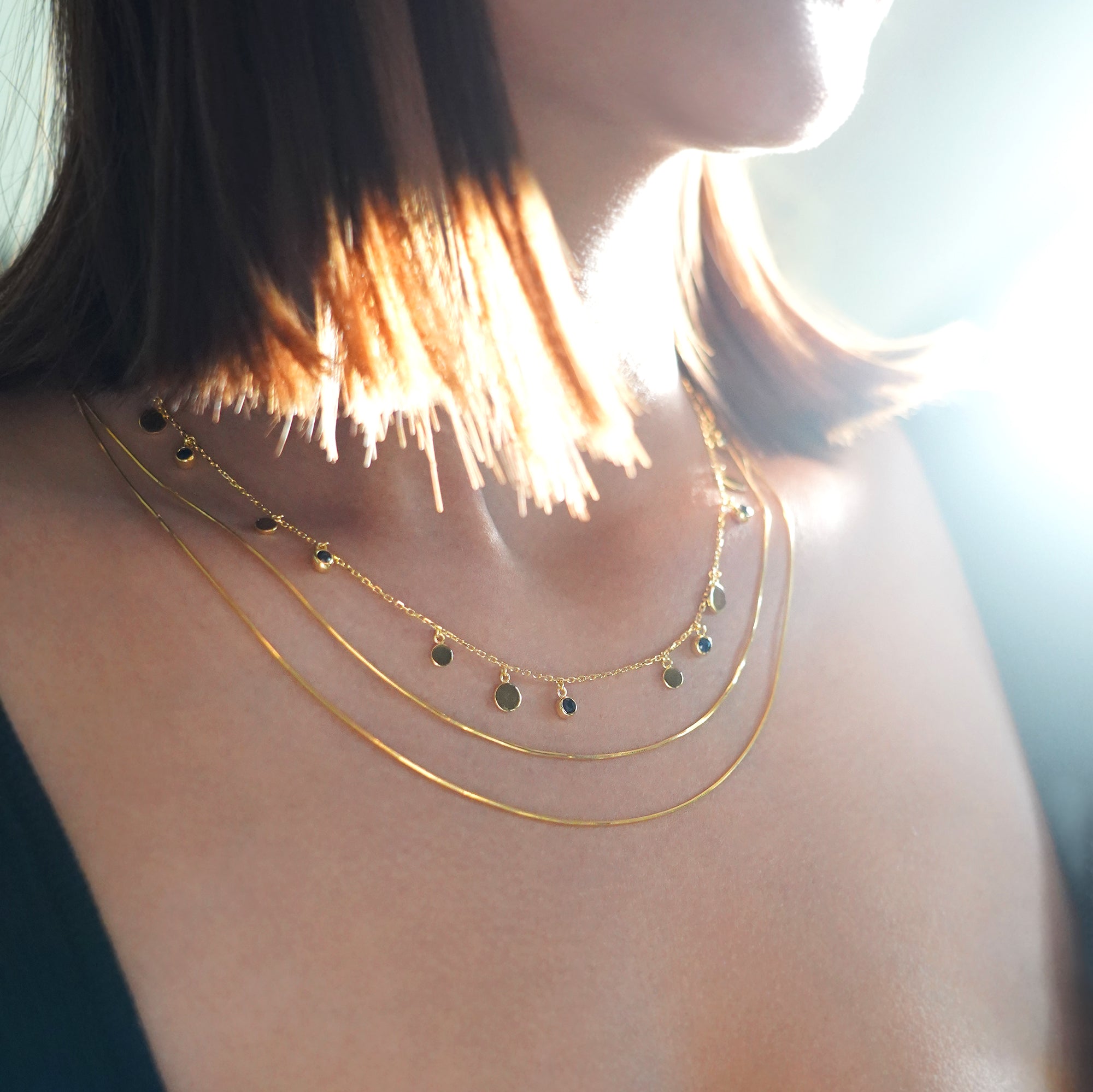 Ibu Blue Sapphire Disc Necklace | BITS OF BALI JEWELRY