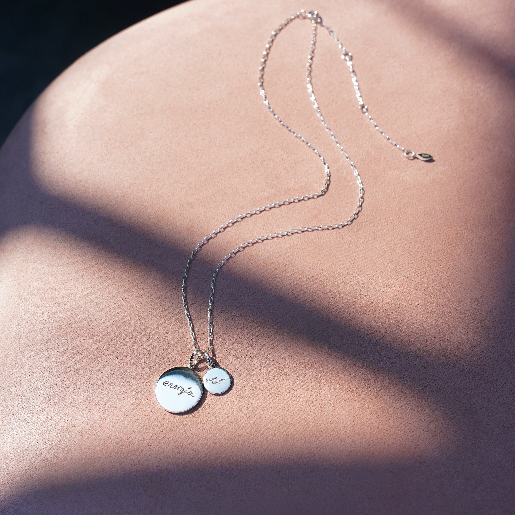 Personalized Two Round Pendants Necklace - With Engraves | BITS OF BALI JEWELRY