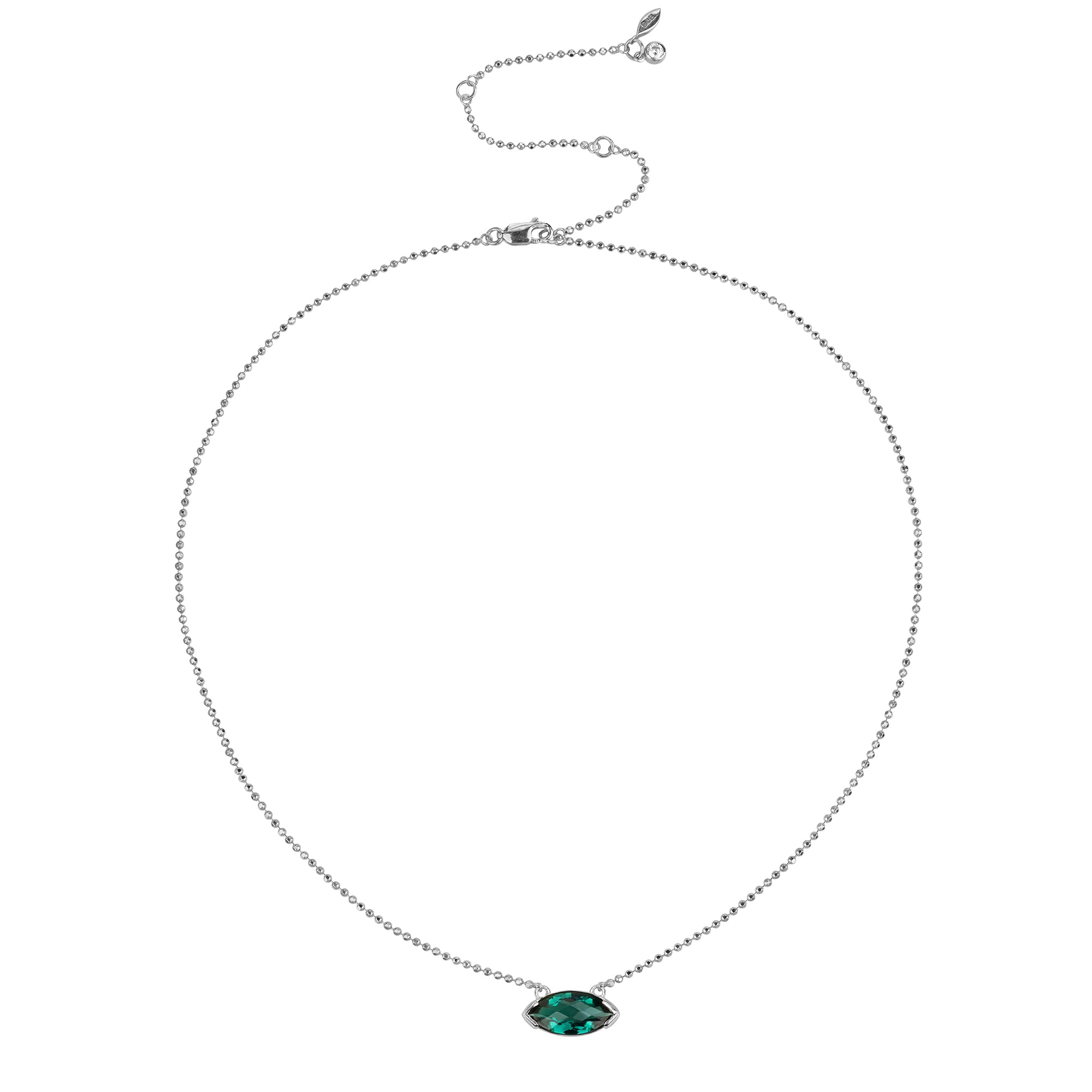 Ibu Large Marquise Pendant Necklace - Green Quartz | BITS OF BALI JEWELRY