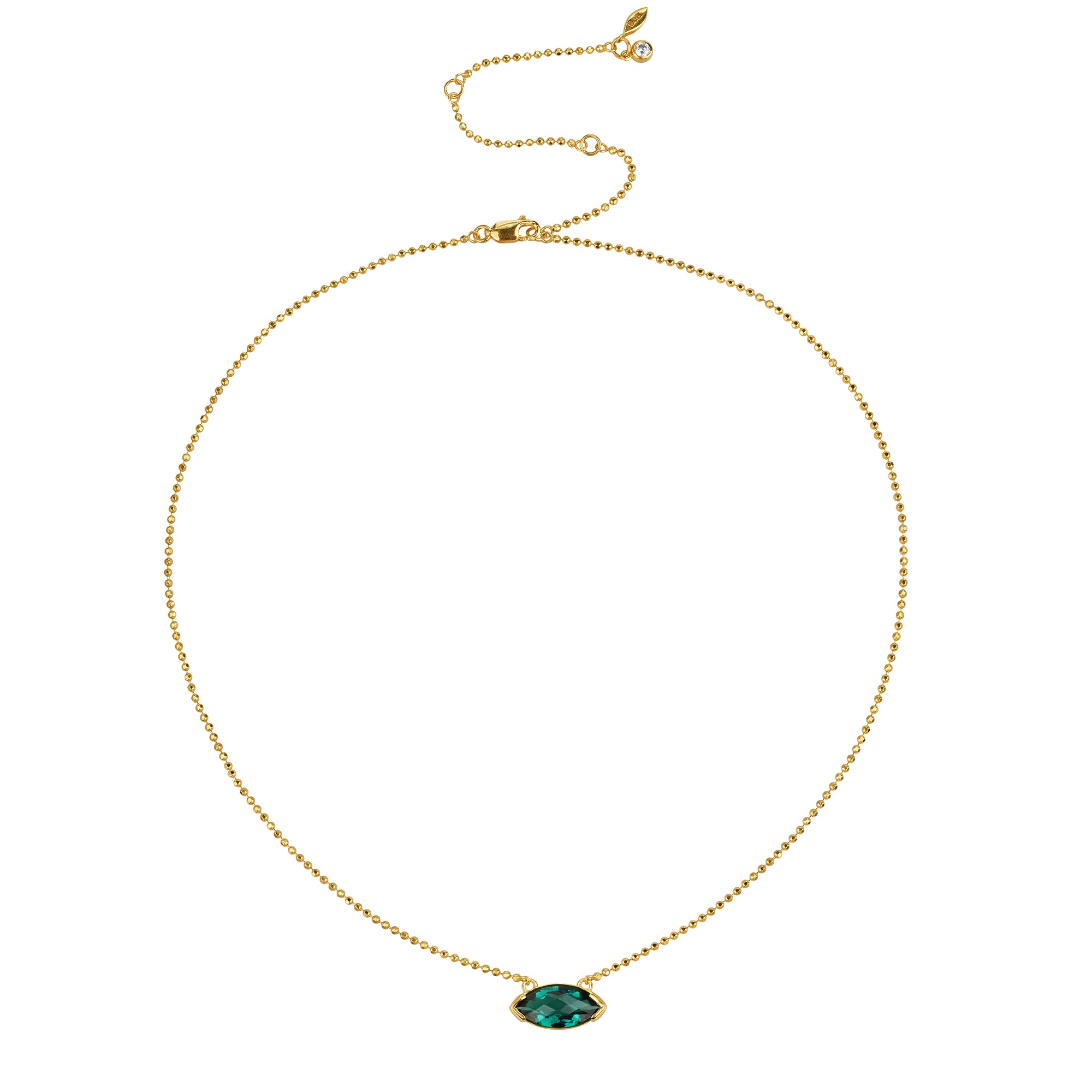 Ibu Large Marquise Pendant Necklace - Green Quartz | BITS OF BALI JEWELRY