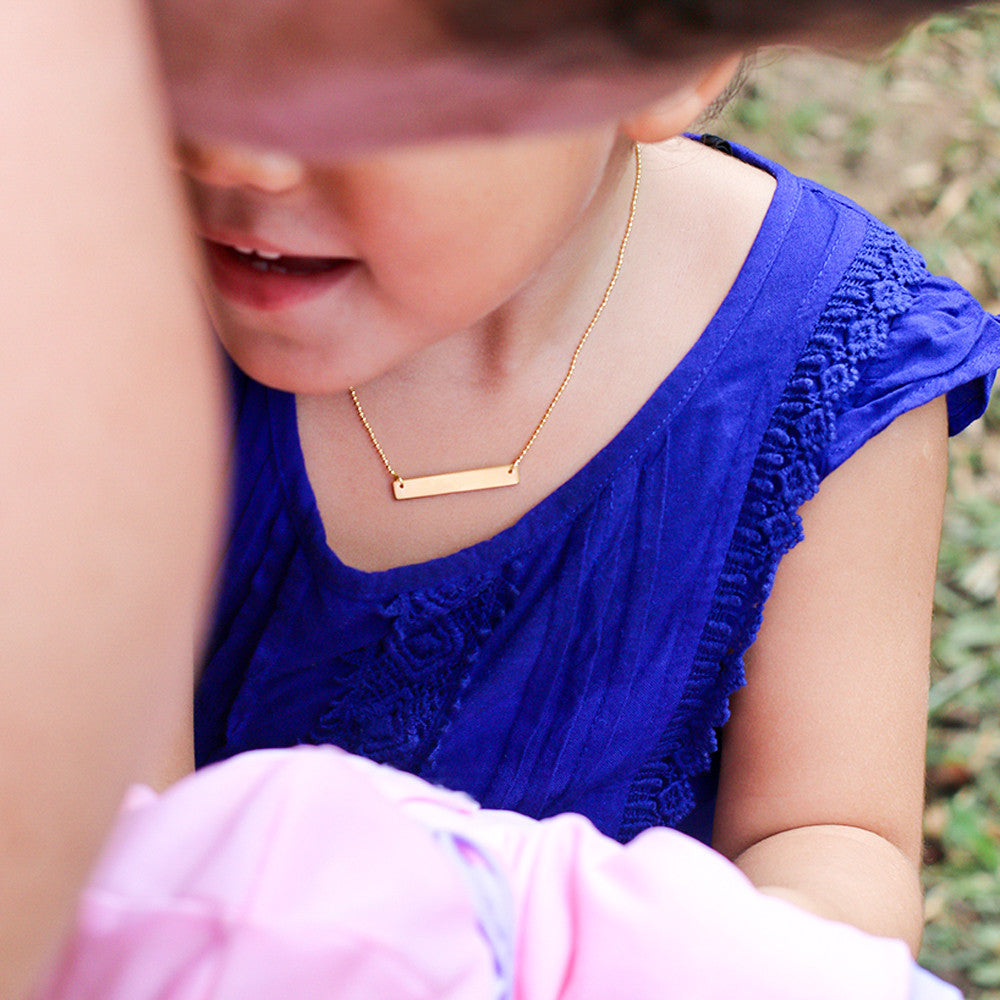 Personalized Pranawa Horizontal Necklace - With Engraves | BITS OF BALI JEWELRY