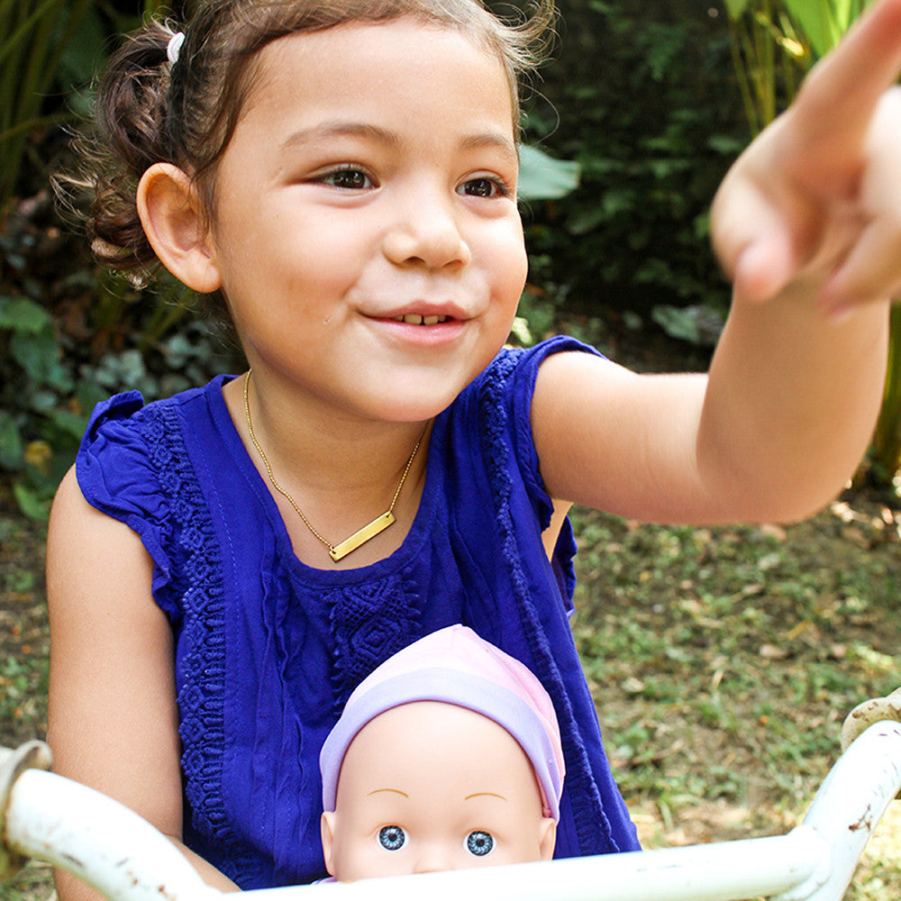 Personalized Pranawa Horizontal Necklace - With Engraves | BITS OF BALI JEWELRY