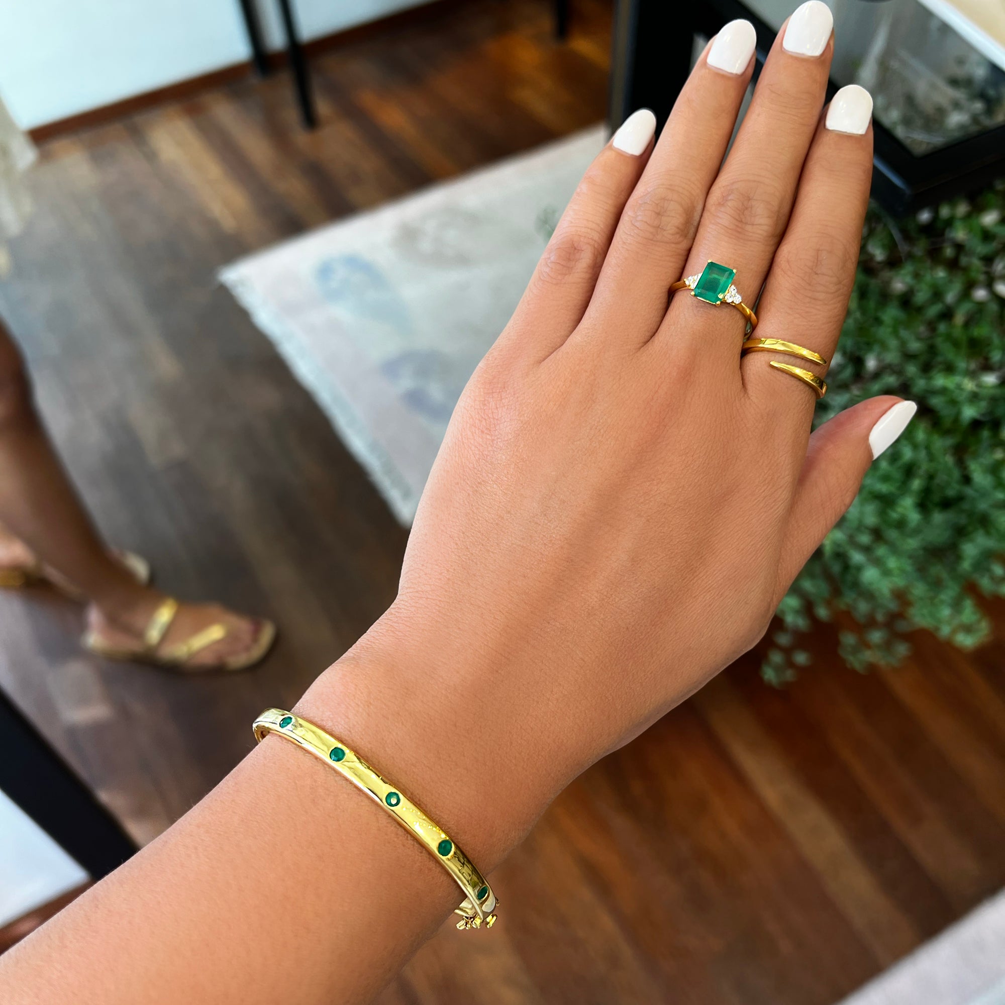 Ibu Five Stone Green Onyx Bracelet | BITS OF BALI JEWELRY