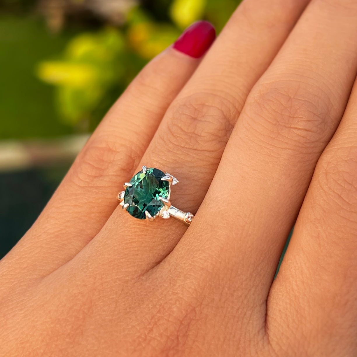 Ibu Flower Green Quartz Ring | BITS OF BALI JEWELRY