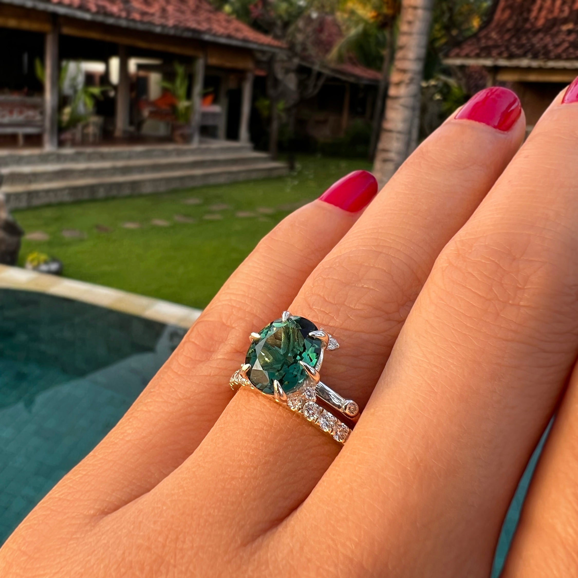 Ibu Flower Green Quartz Ring | BITS OF BALI JEWELRY