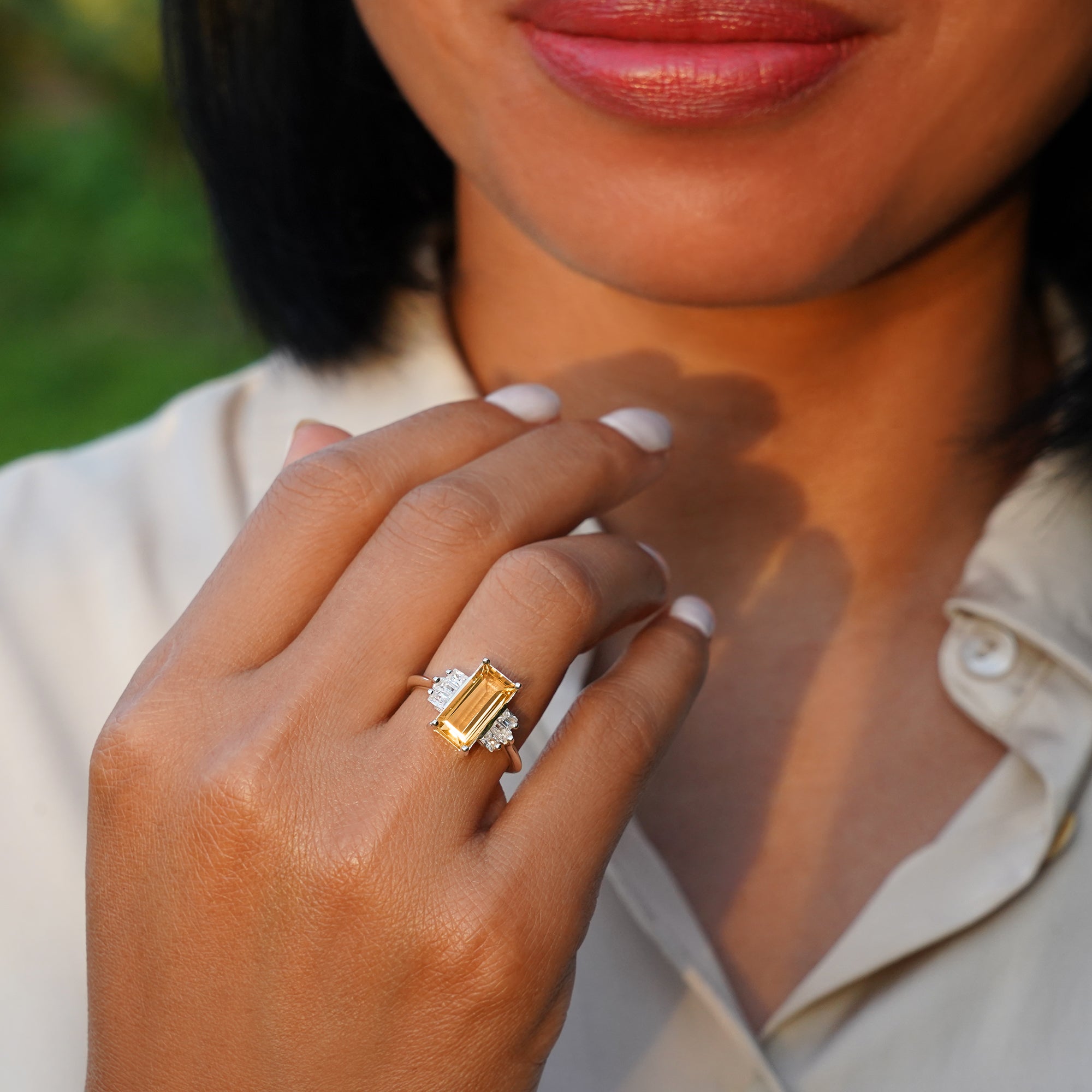 Ibu Long Citrine Ring | BITS OF BALI JEWELRY