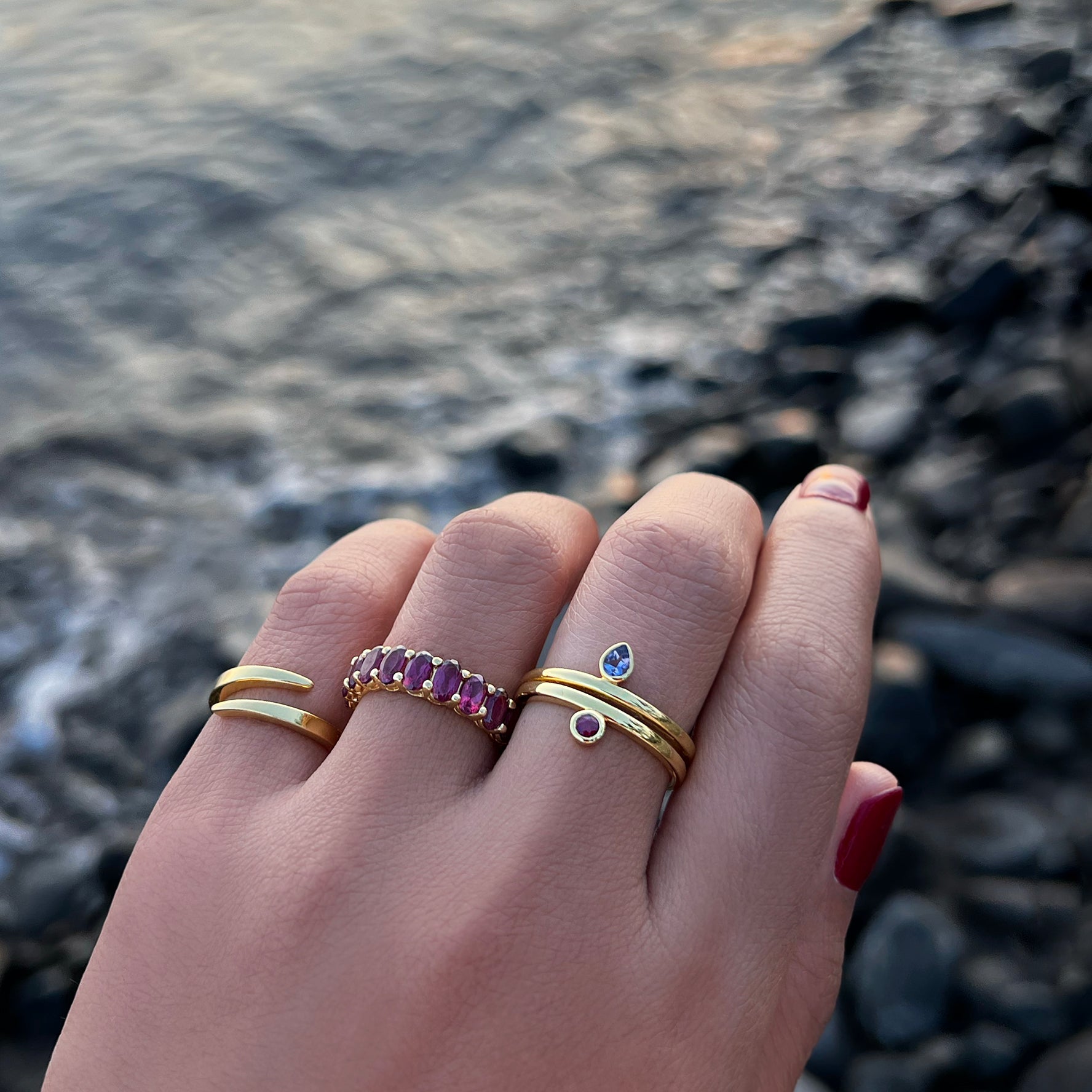 Ibu Rhodolite Eternity Band | BITS OF BALI JEWELRY