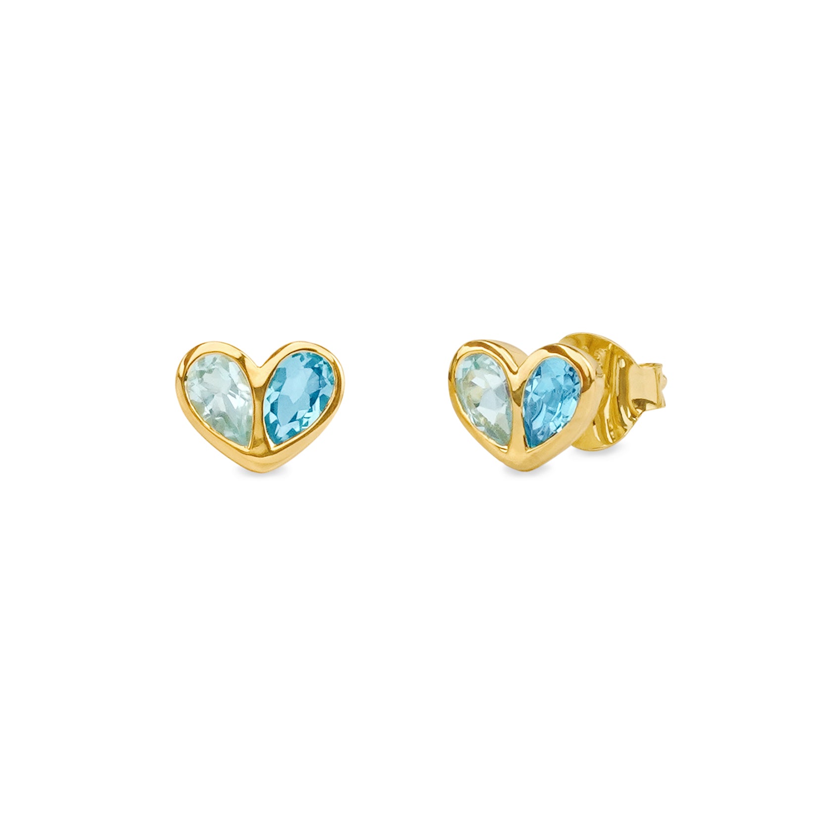 Ibu Two Pears Into Heart Earrings - Blue Topaz | BITS OF BALI JEWELRY