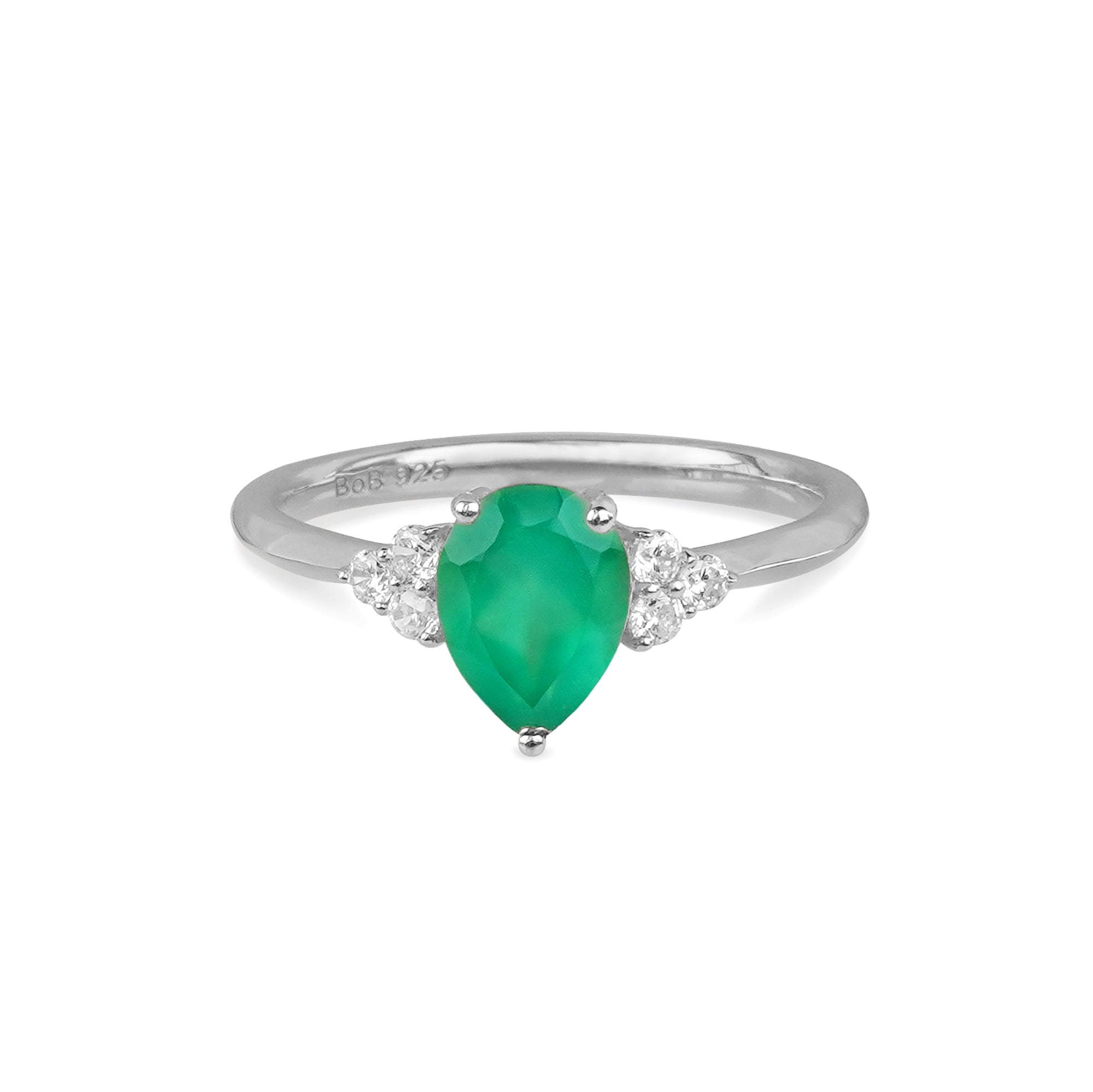 Ibu Green Onyx Tear Drop Ring | BITS OF BALI JEWELRY