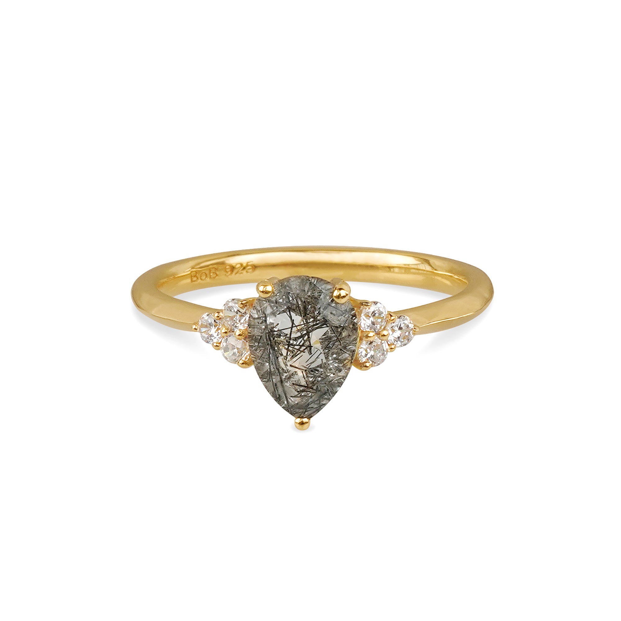 Ibu Rutilated Quartz Ring - Pear Shape | BITS OF BALI JEWELRY