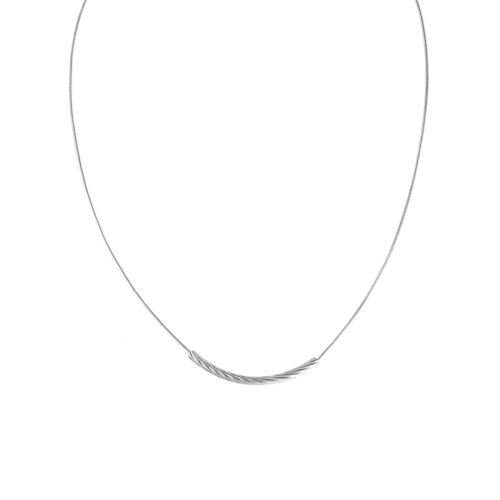 Short Pipe Necklace - Sterling Silver
