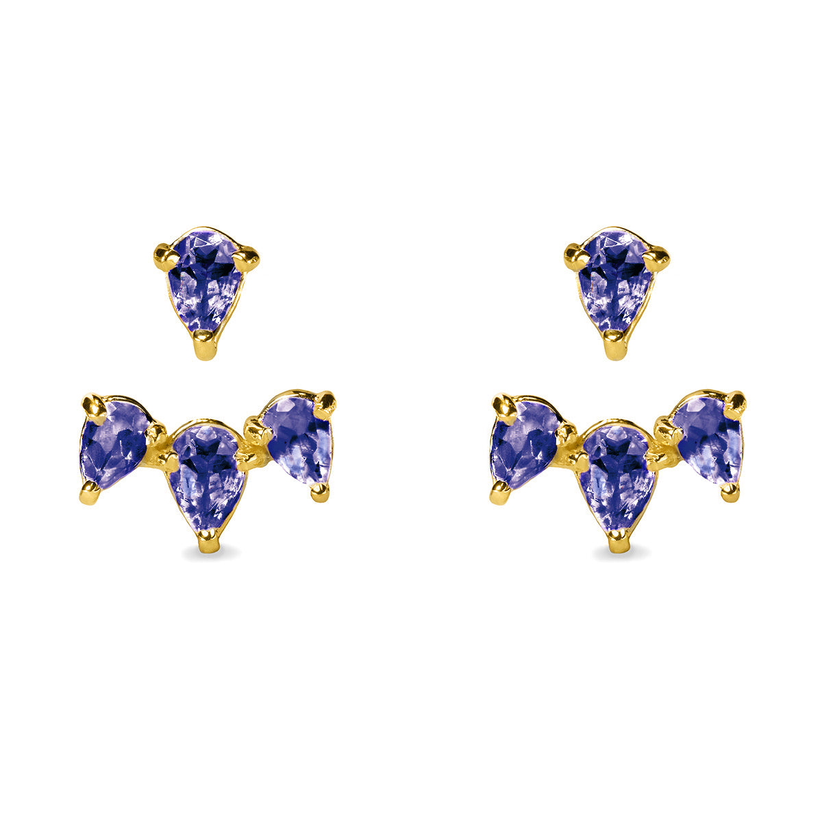 Ibu Baskara Ear Jackets - Iolite | BITS OF BALI JEWELRY