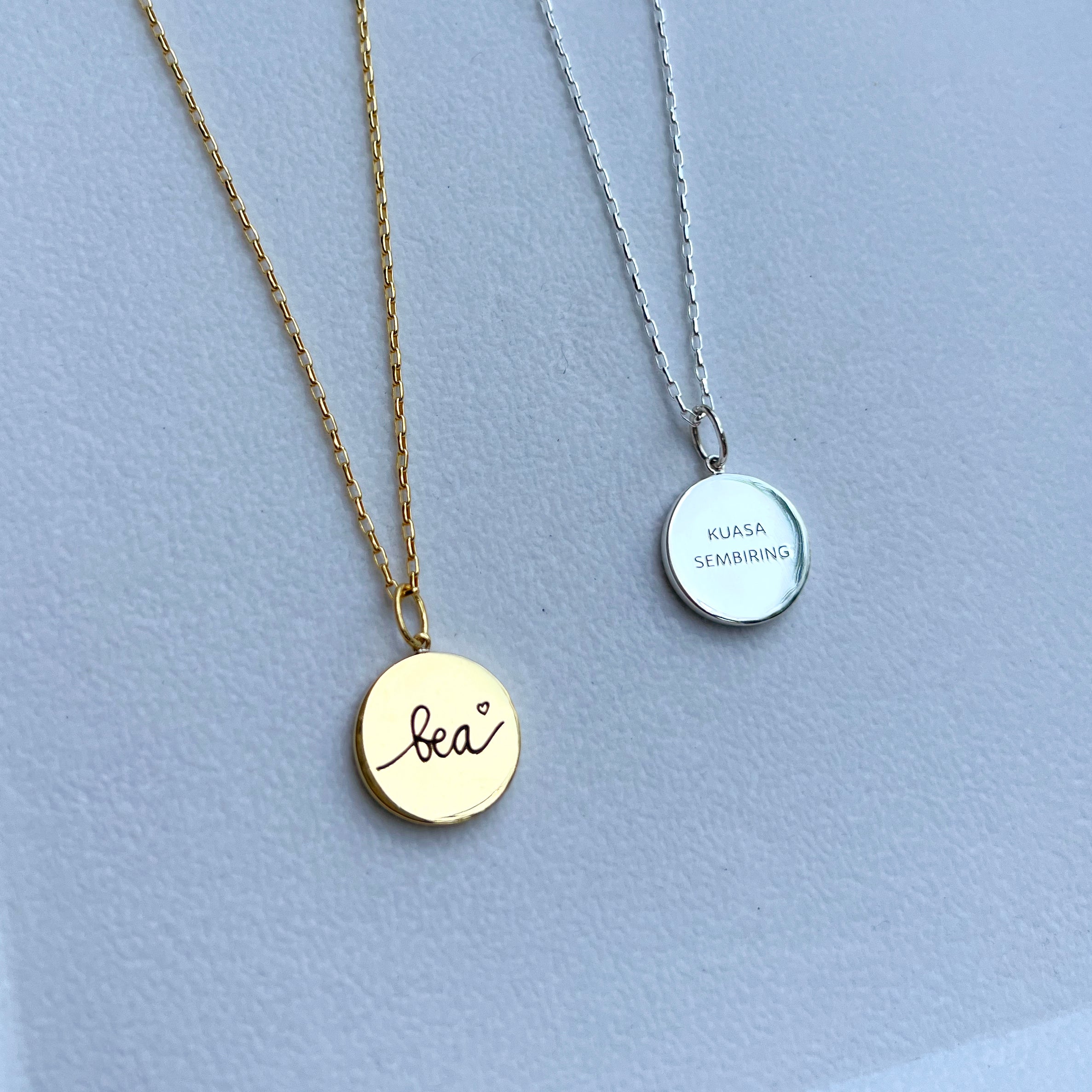 Personalized One Round Pendant Necklace - With Engraves | BITS OF BALI JEWELRY