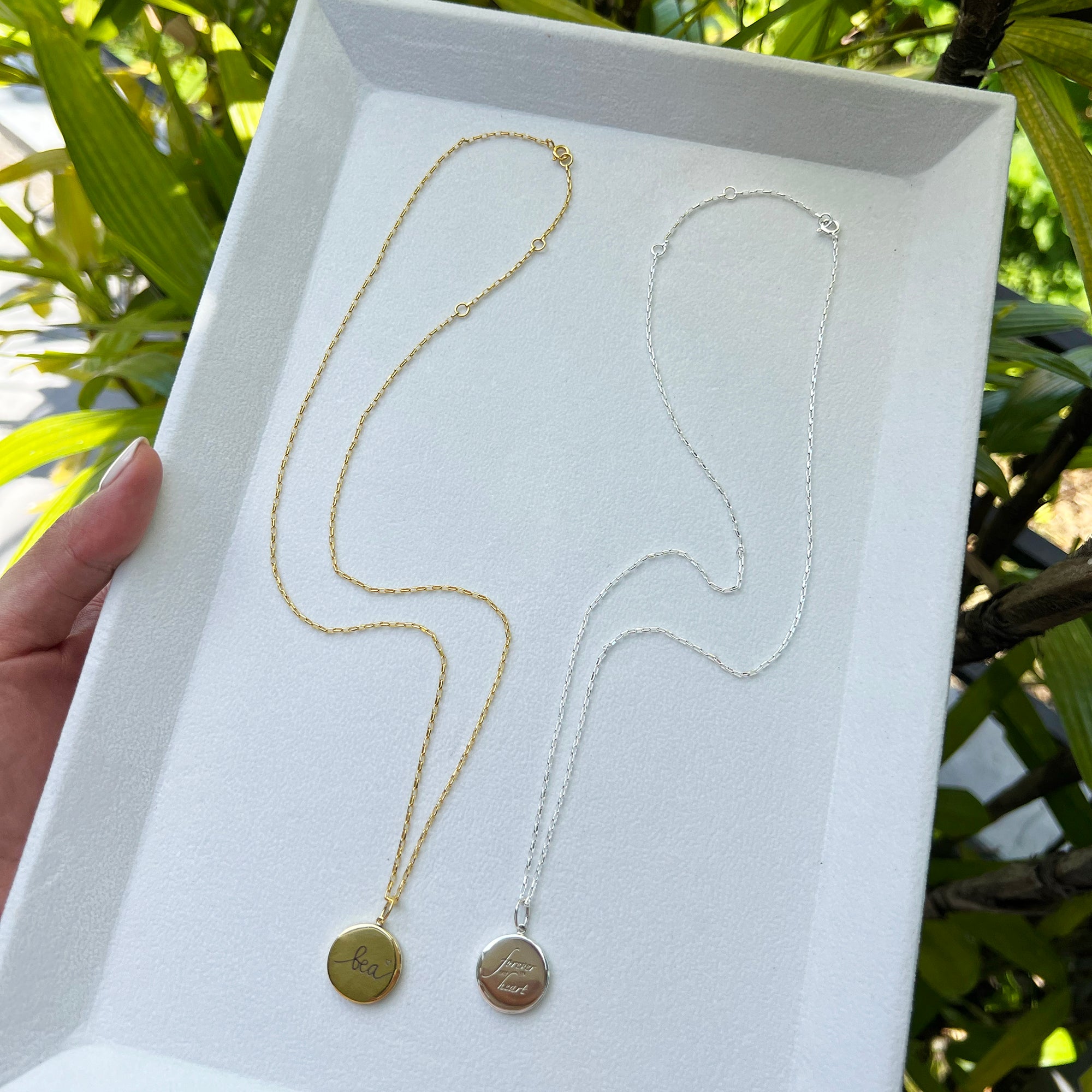 Personalized One Round Pendant Necklace - With Engraves | BITS OF BALI JEWELRY