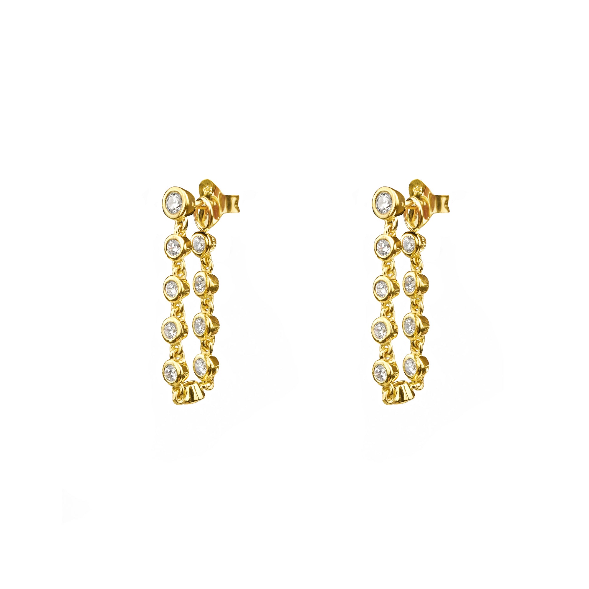 Ibu Bezel Cz Loop Earrings | BITS OF BALI JEWELRY