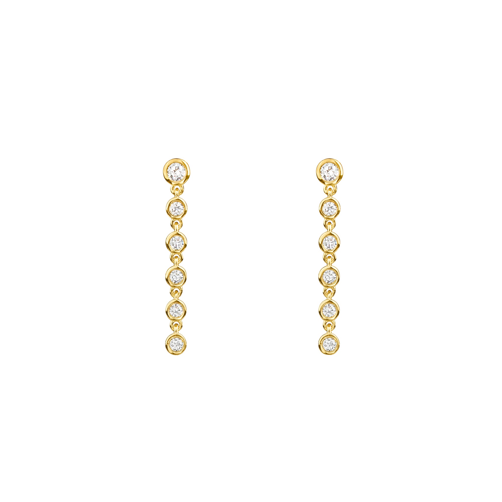 Ibu Shorter Bezel Cz Drop Earrings | BITS OF BALI JEWELRY