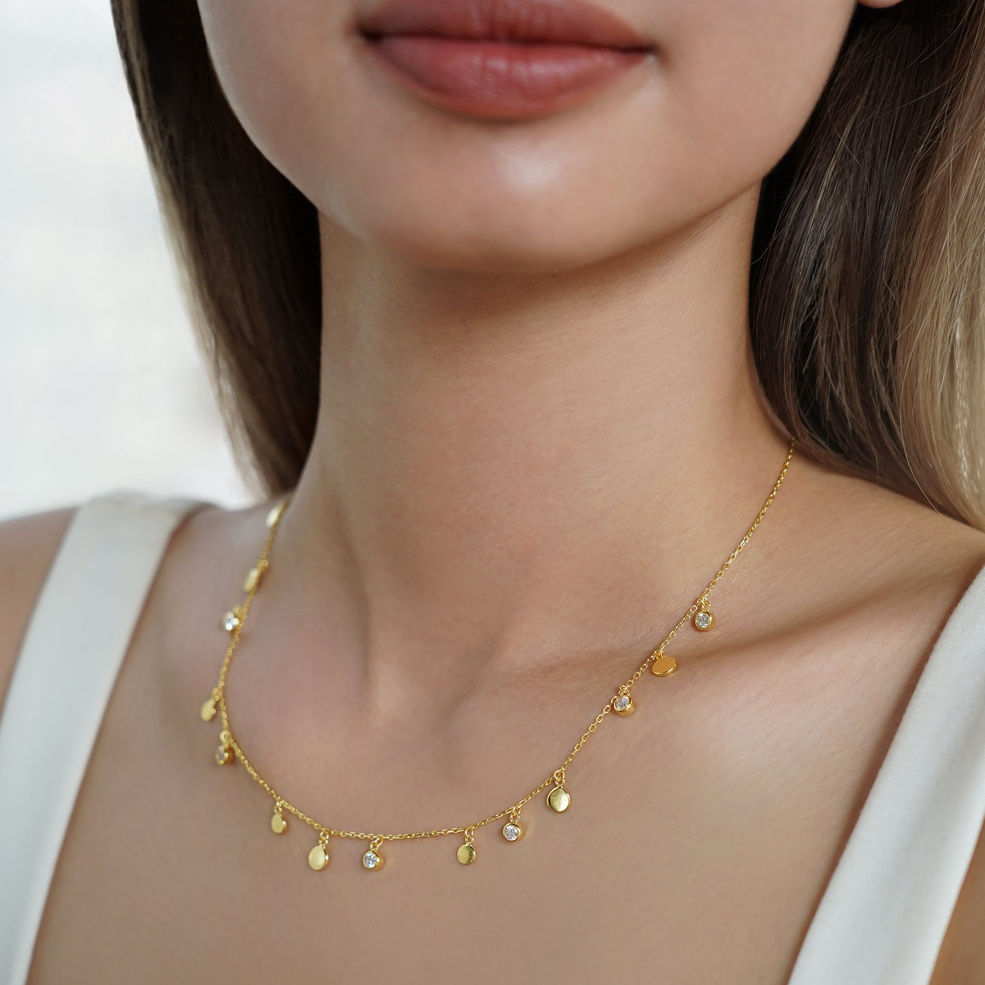 Ibu CZ Disc Necklace - Sterling Silver | BITS OF BALI JEWELRY