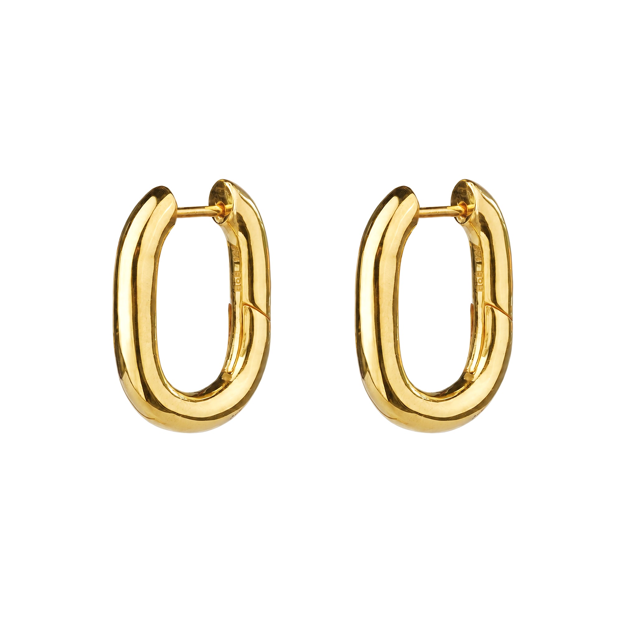 Oval Medium Hoop Earrings - Gold Vermeil