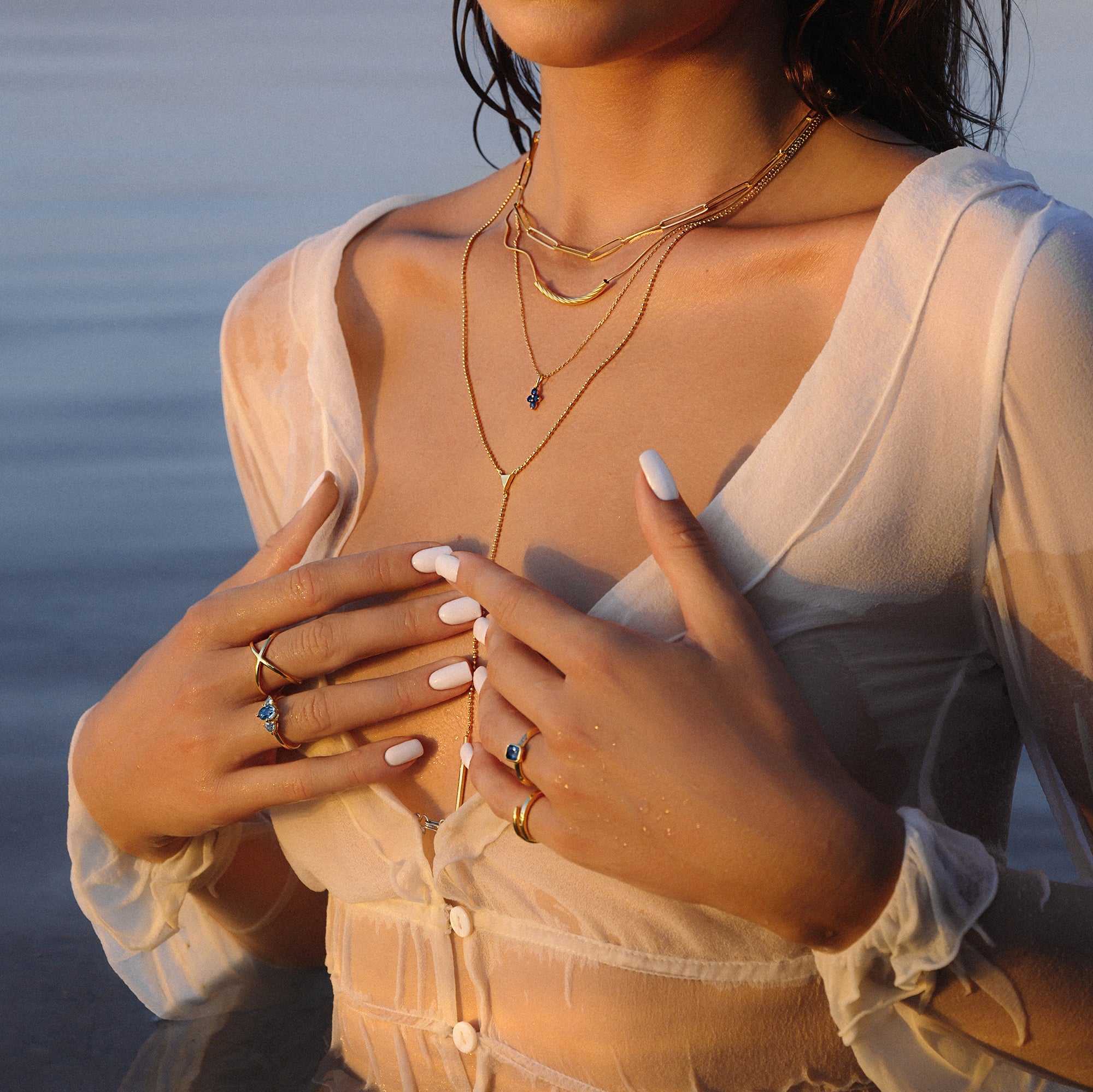 Ibu Trio Vintage Blue Topaz Ring | BITS OF BALI JEWELRY