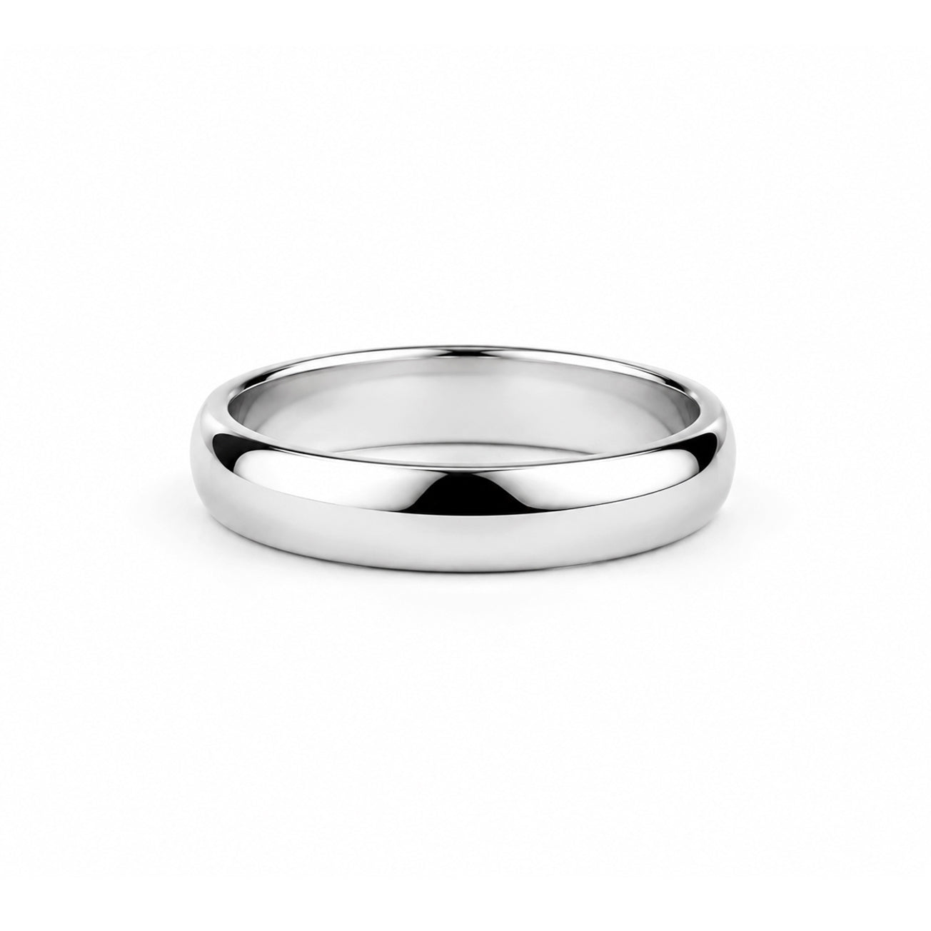 Shiny Comfort Fit Men's Band - Sterling Silver