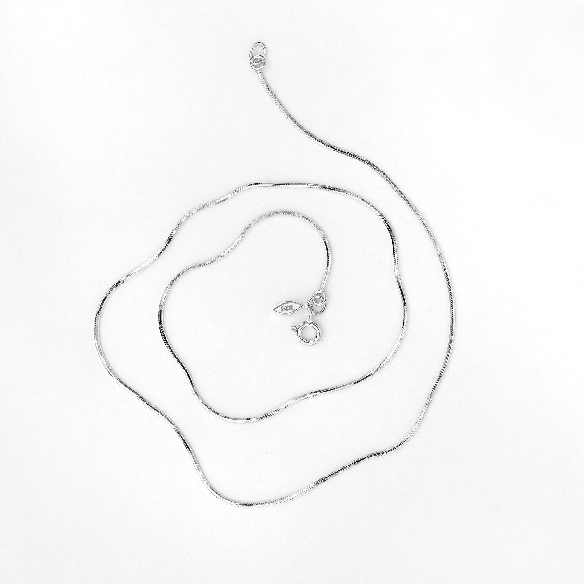 Single Shiny Snake Chain Necklace - Sterling Silver