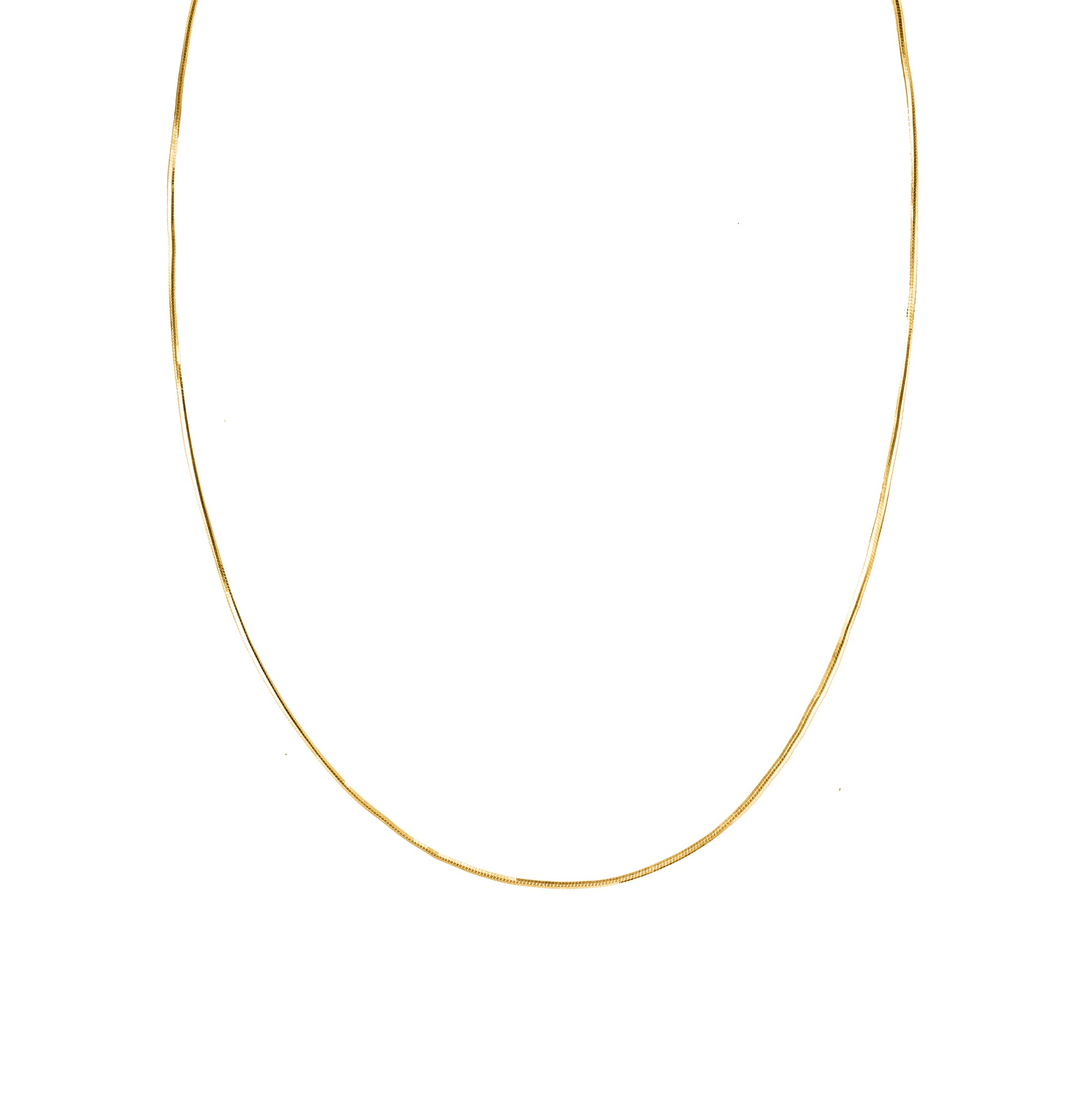 Single Shiny Snake Chain Necklace - Gold Vermeil
