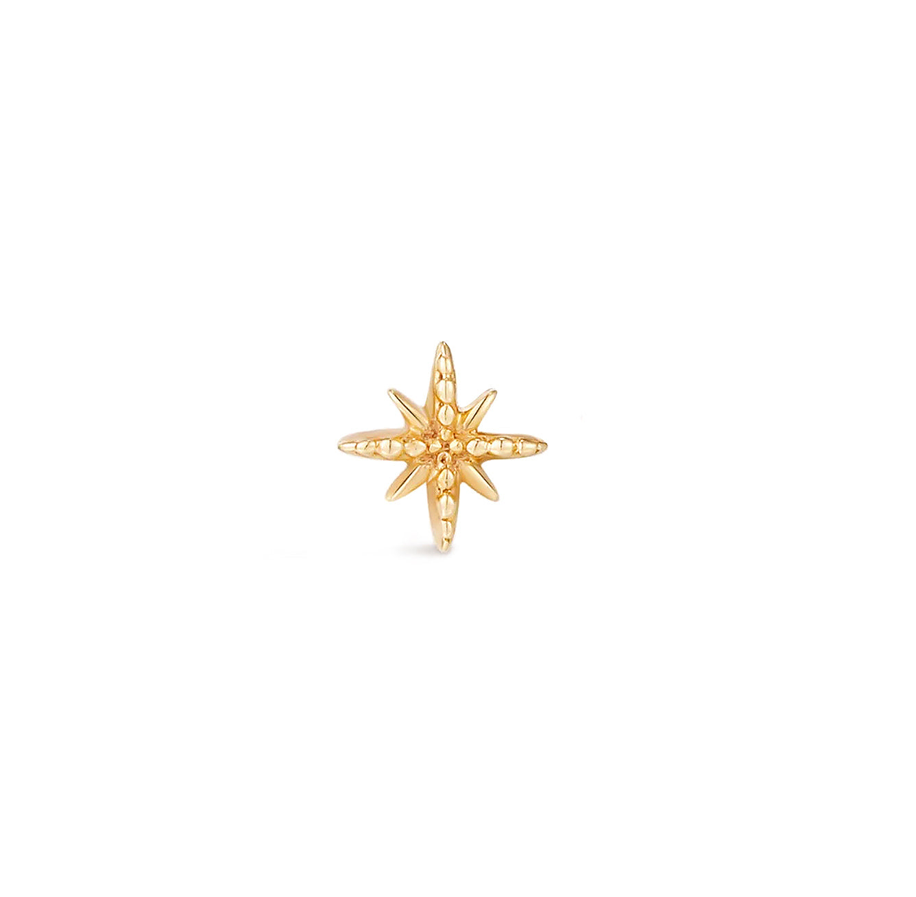 Solid Starburst Flat Back Stud Earrings - Solid 14K Yellow Gold | BITS OF BALI JEWELRY