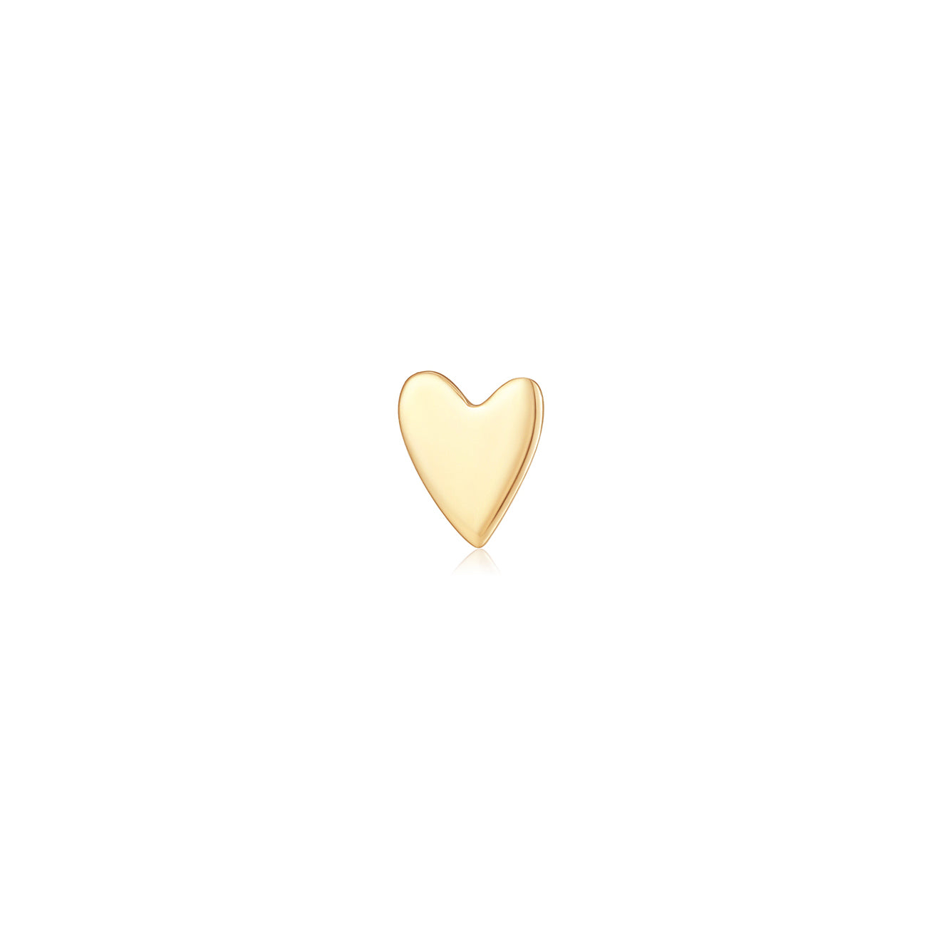 Solid Tiny Heart Flat Back Stud Earrings - Solid 14K Yellow Gold | BITS OF BALI JEWELRY