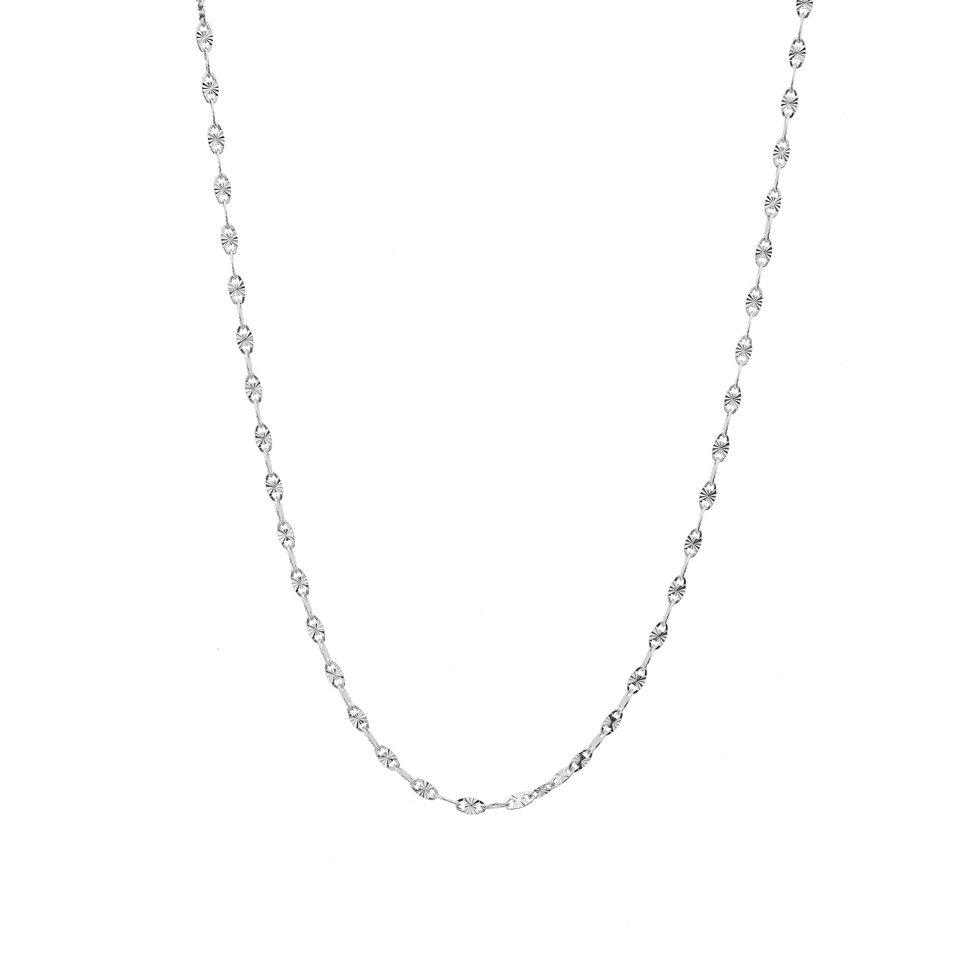 Flat Sequin Disc Chain Necklace - Sterling Silver
