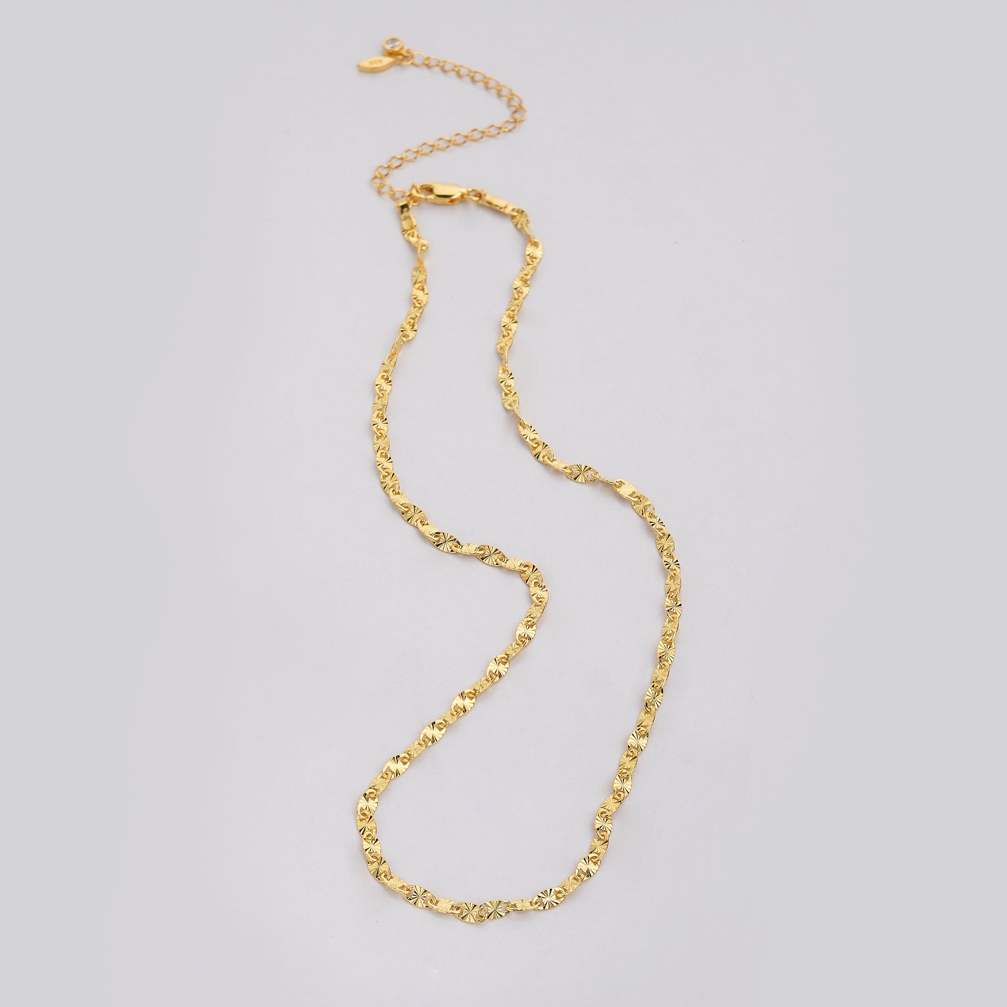 Flat Sequin Disc Chain Necklace - Gold Vermeil
