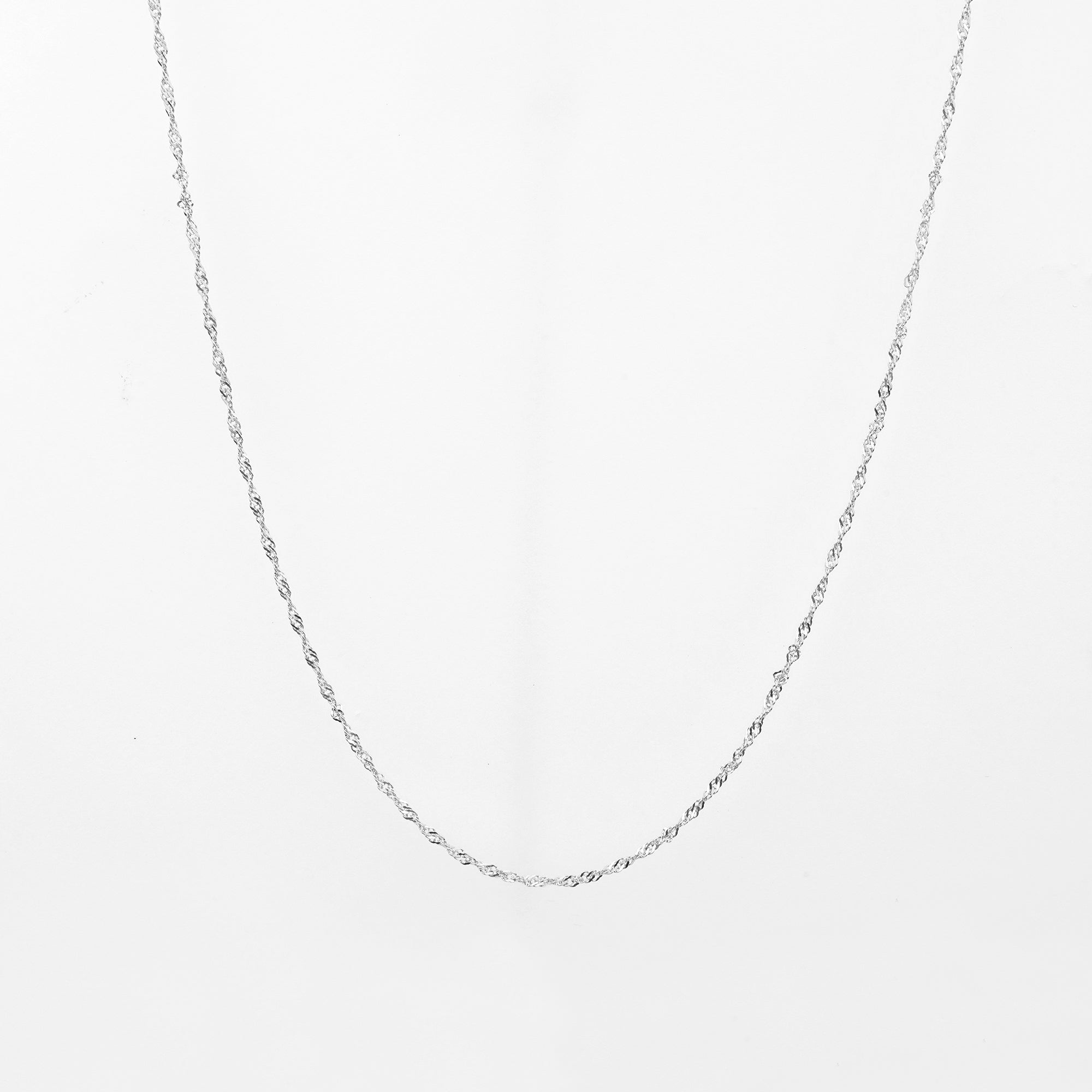 Small Twist Herringbone Necklace - Sterling Silver