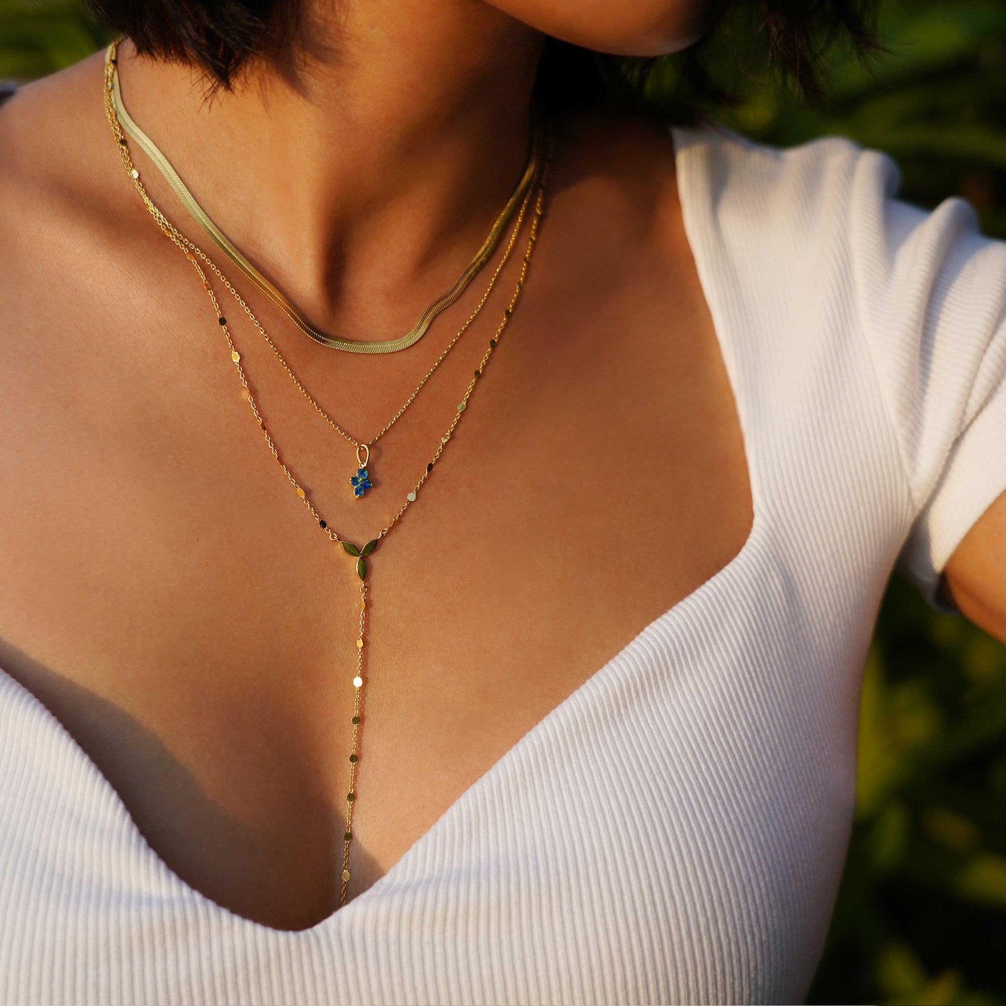 Ibu Four Stoned Blue Sapphire Necklace | BITS OF BALI JEWELRY