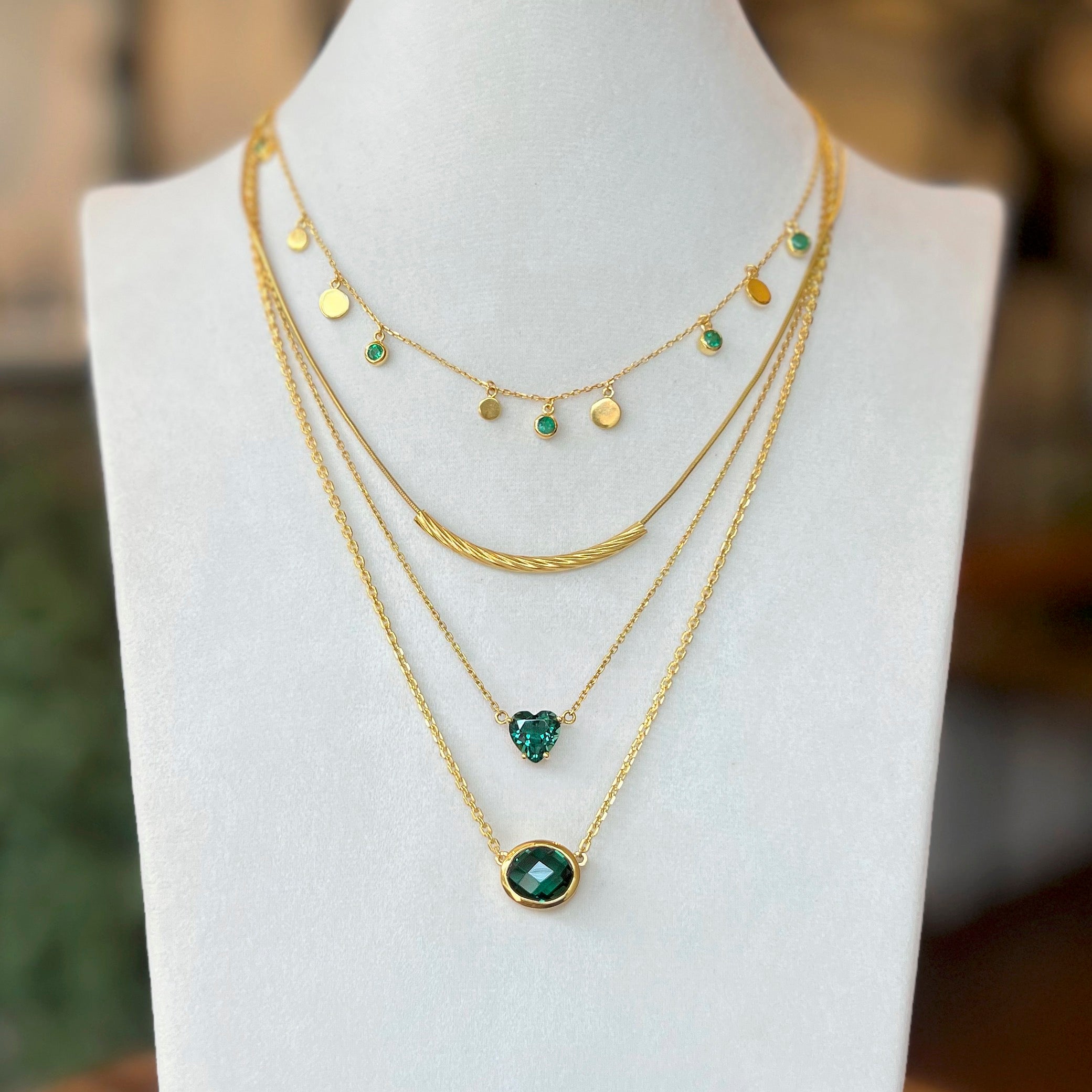 Ibu Heart Green Quartz Necklace | BITS OF BALI JEWELRY