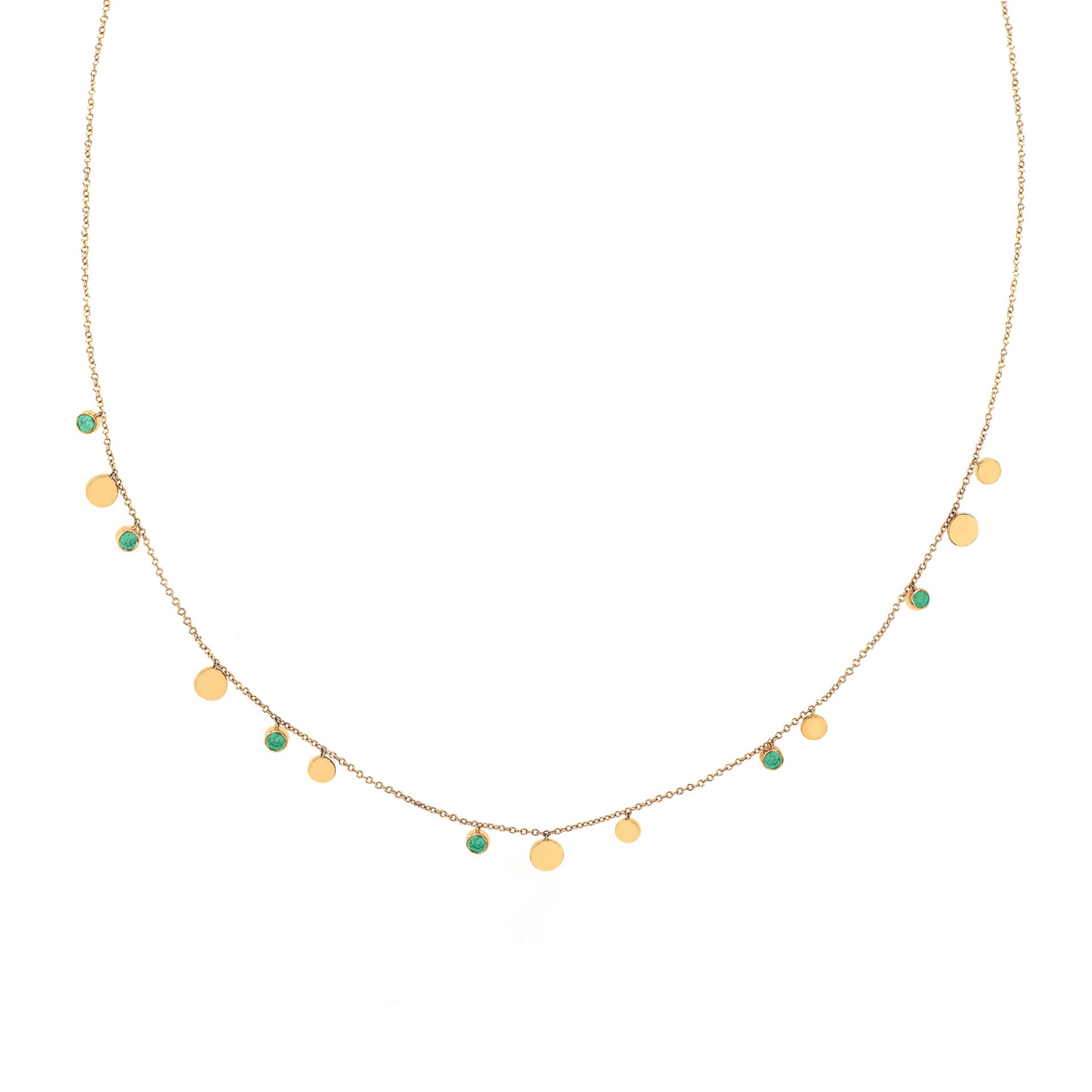 Ibu Zambian Emerald Disc Necklace | BITS OF BALI JEWELRY